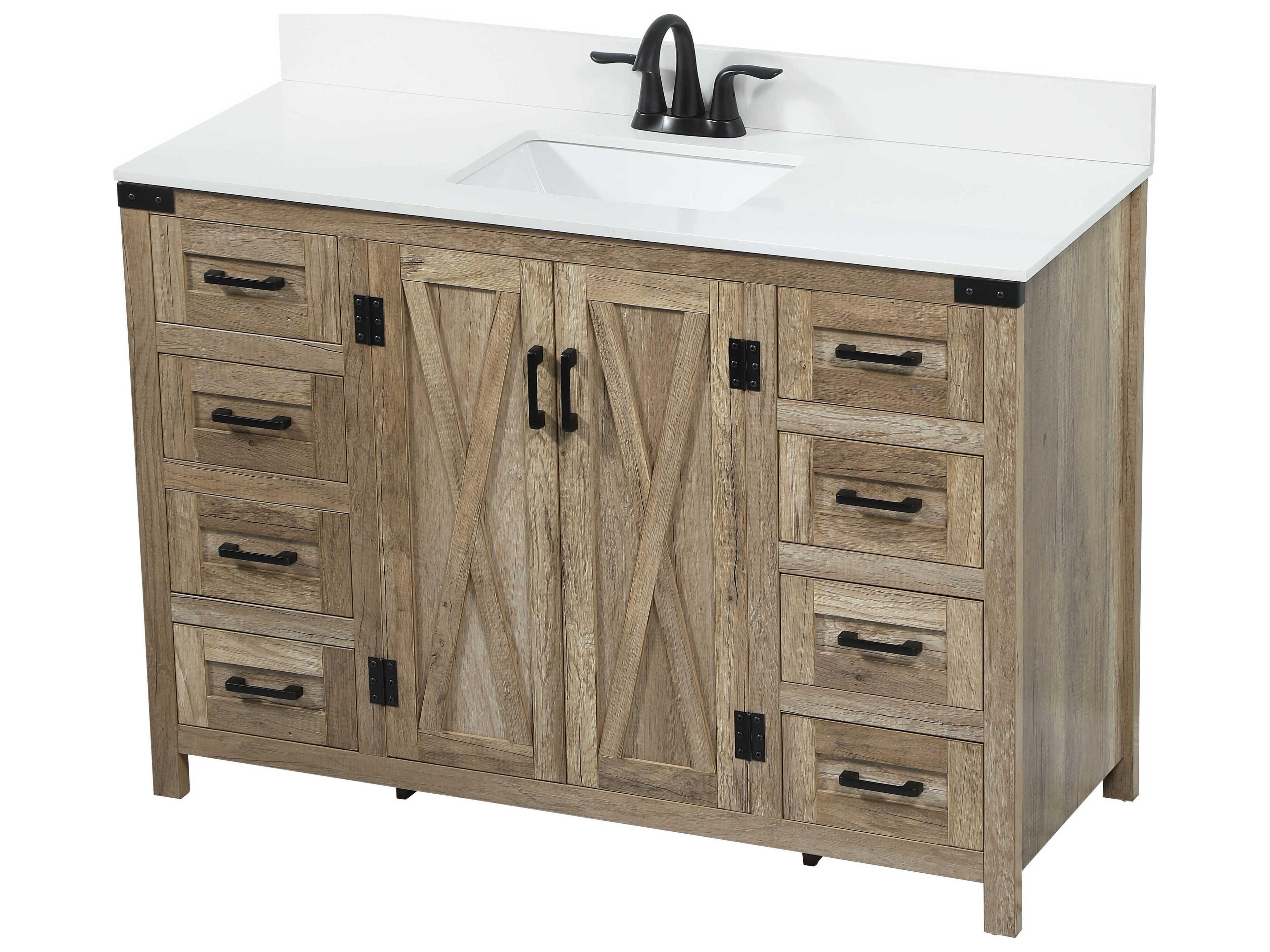 Elegant Lighting Grant Natural Oak 48" Vanity with Backsplash