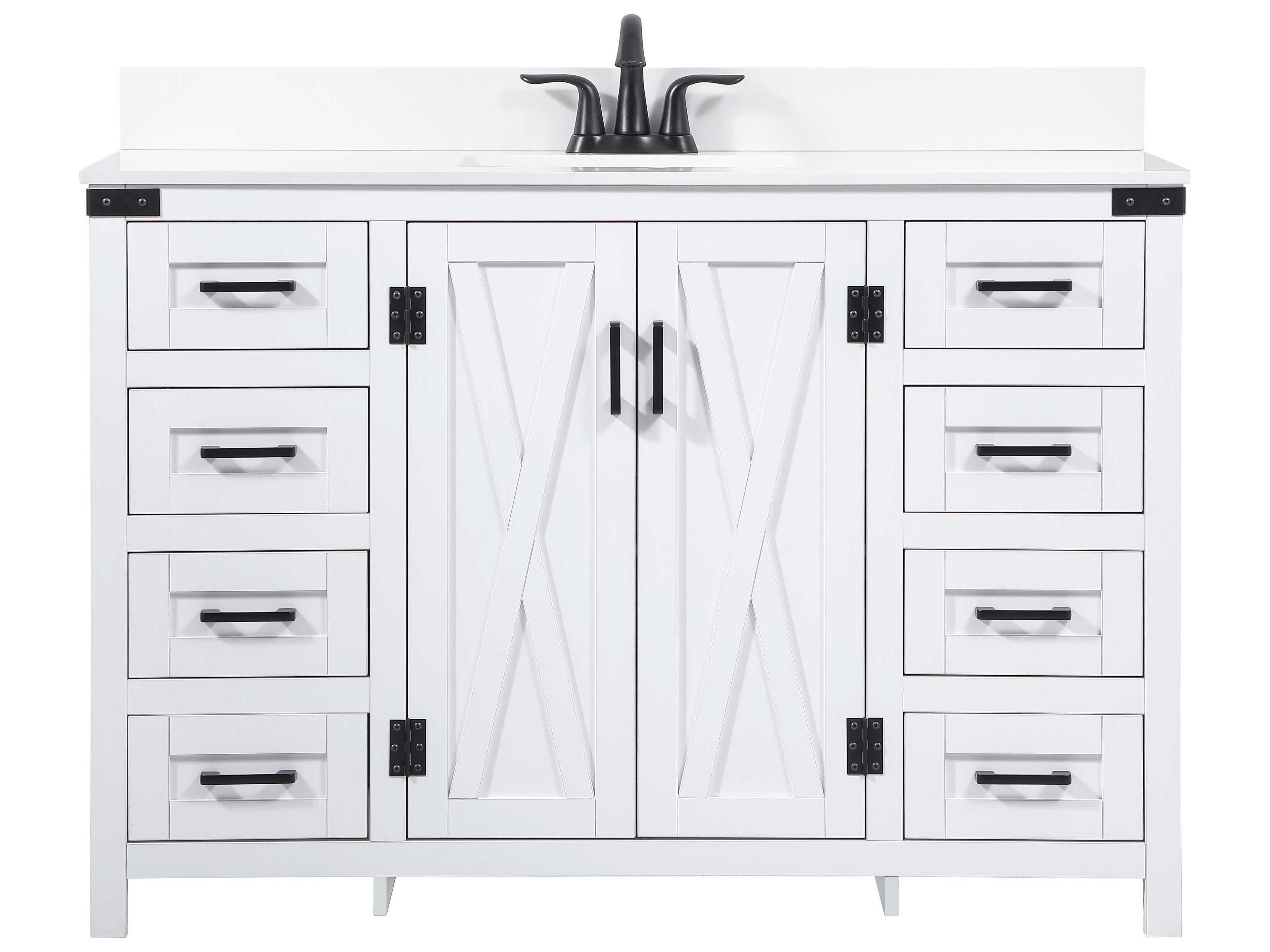 Grant White 48" Vanity with Backsplash
