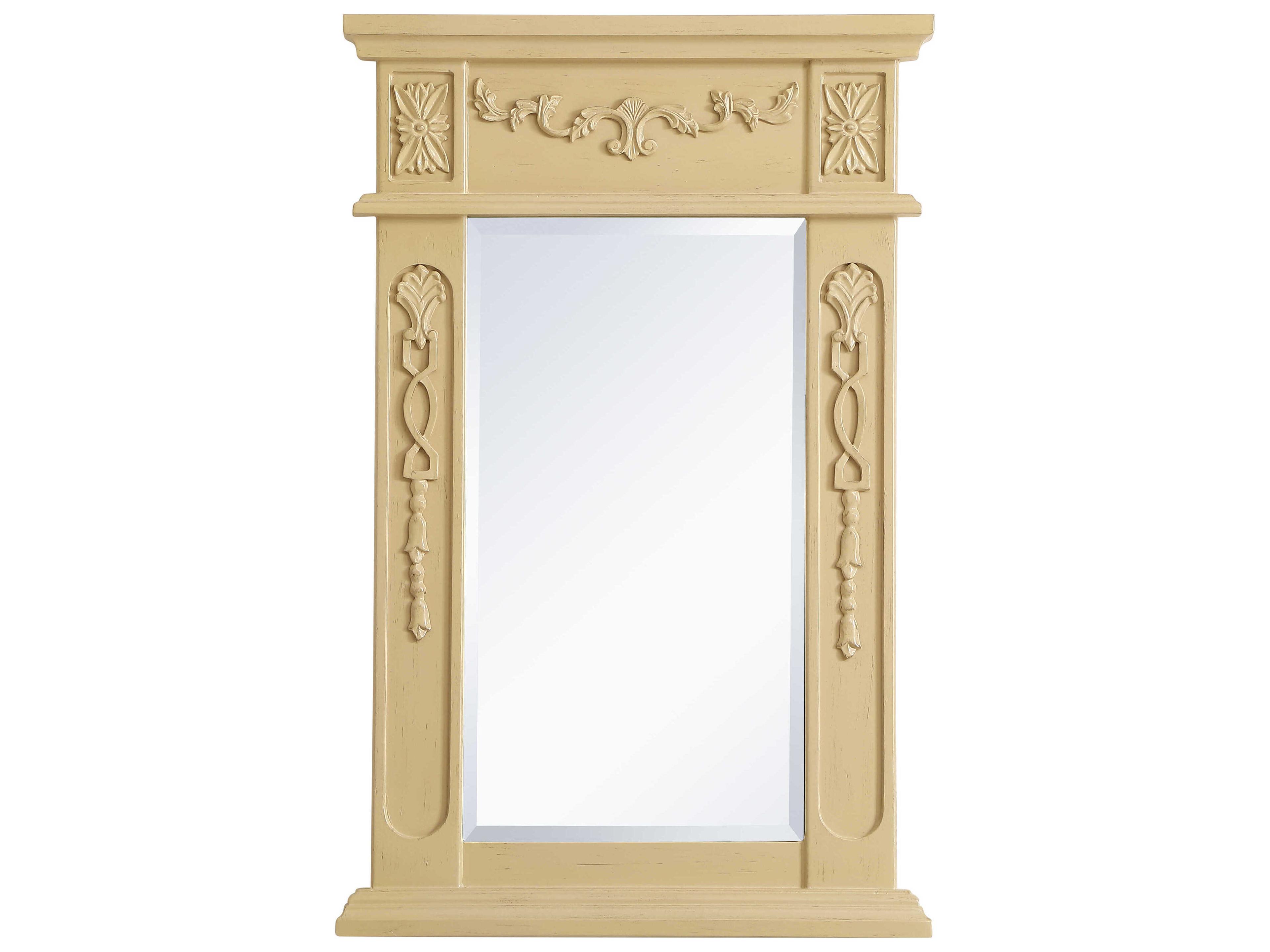 Lenora Light Antique Beige Rectangular Wall Mirror