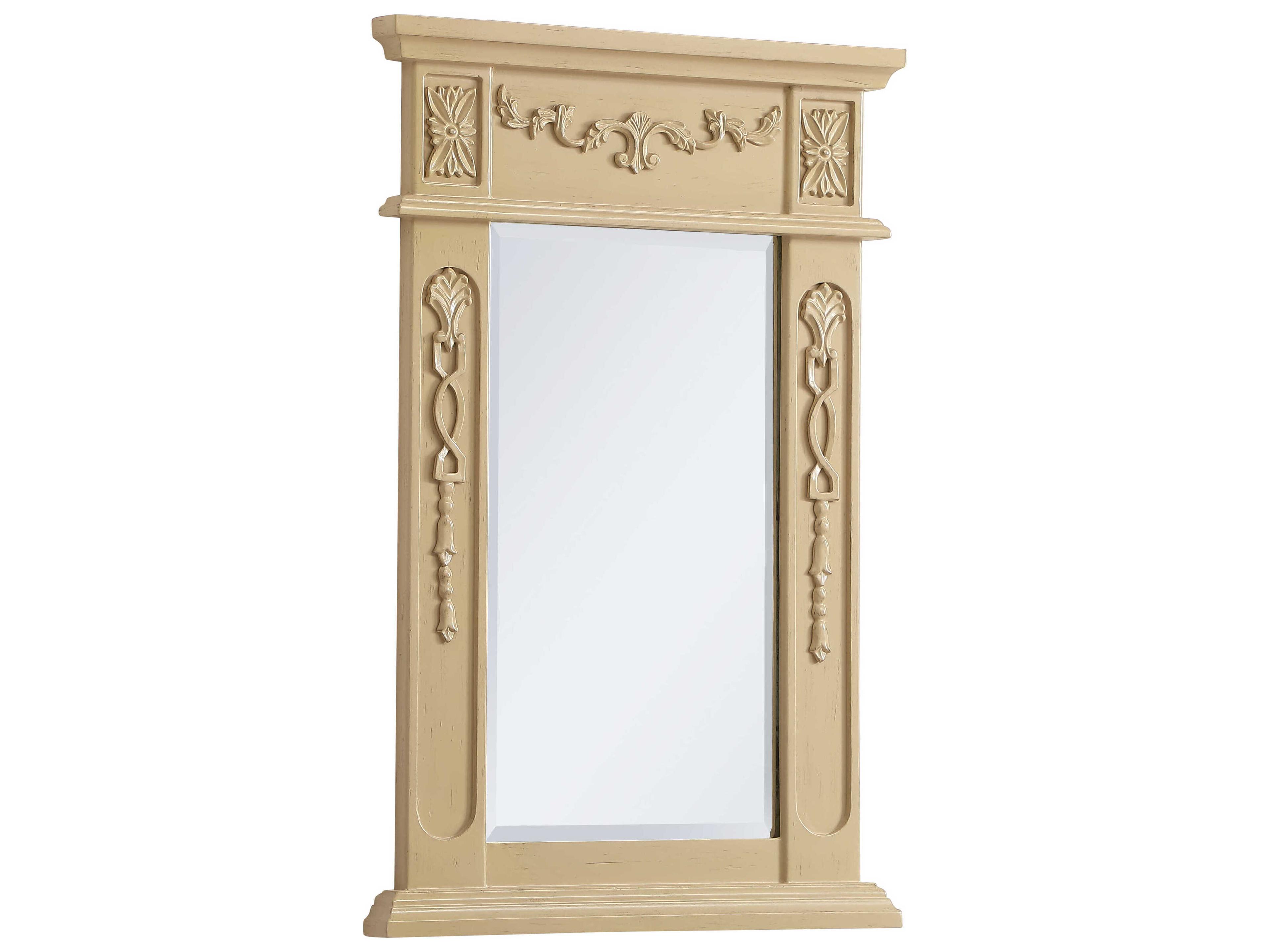 Elegant Lighting Lenora Light Antique Beige Rectangular Wall Mirror
