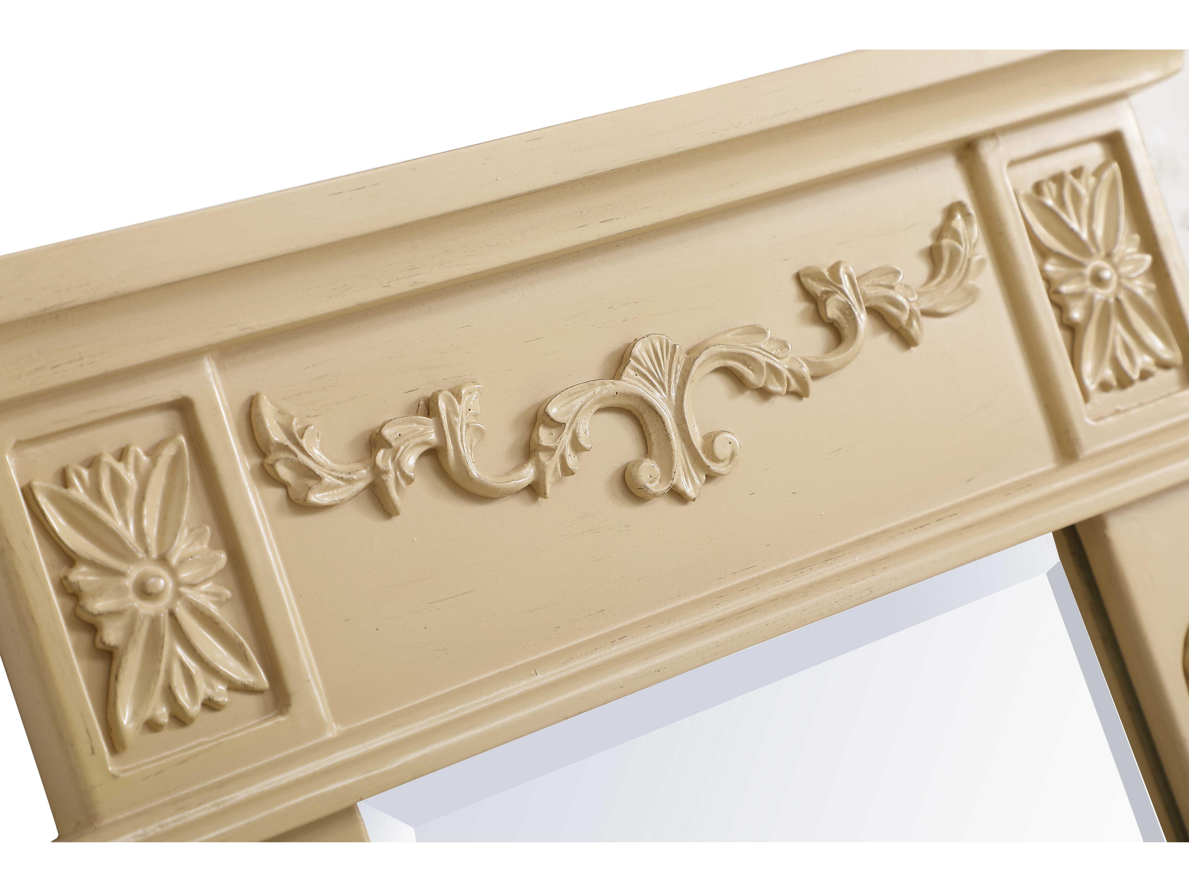 Elegant Lighting Lenora Light Antique Beige Rectangular Wall Mirror