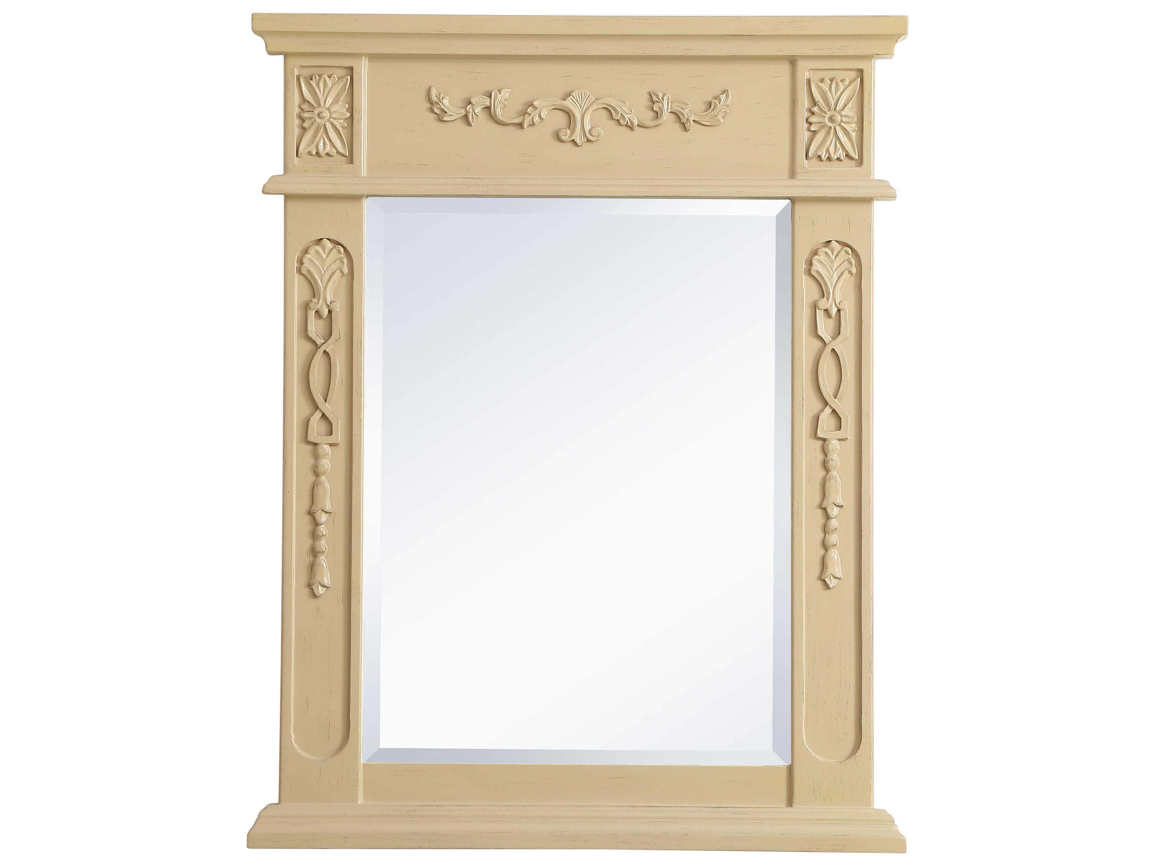 Lenora Light Antique Beige Rectangular Wall Mirror