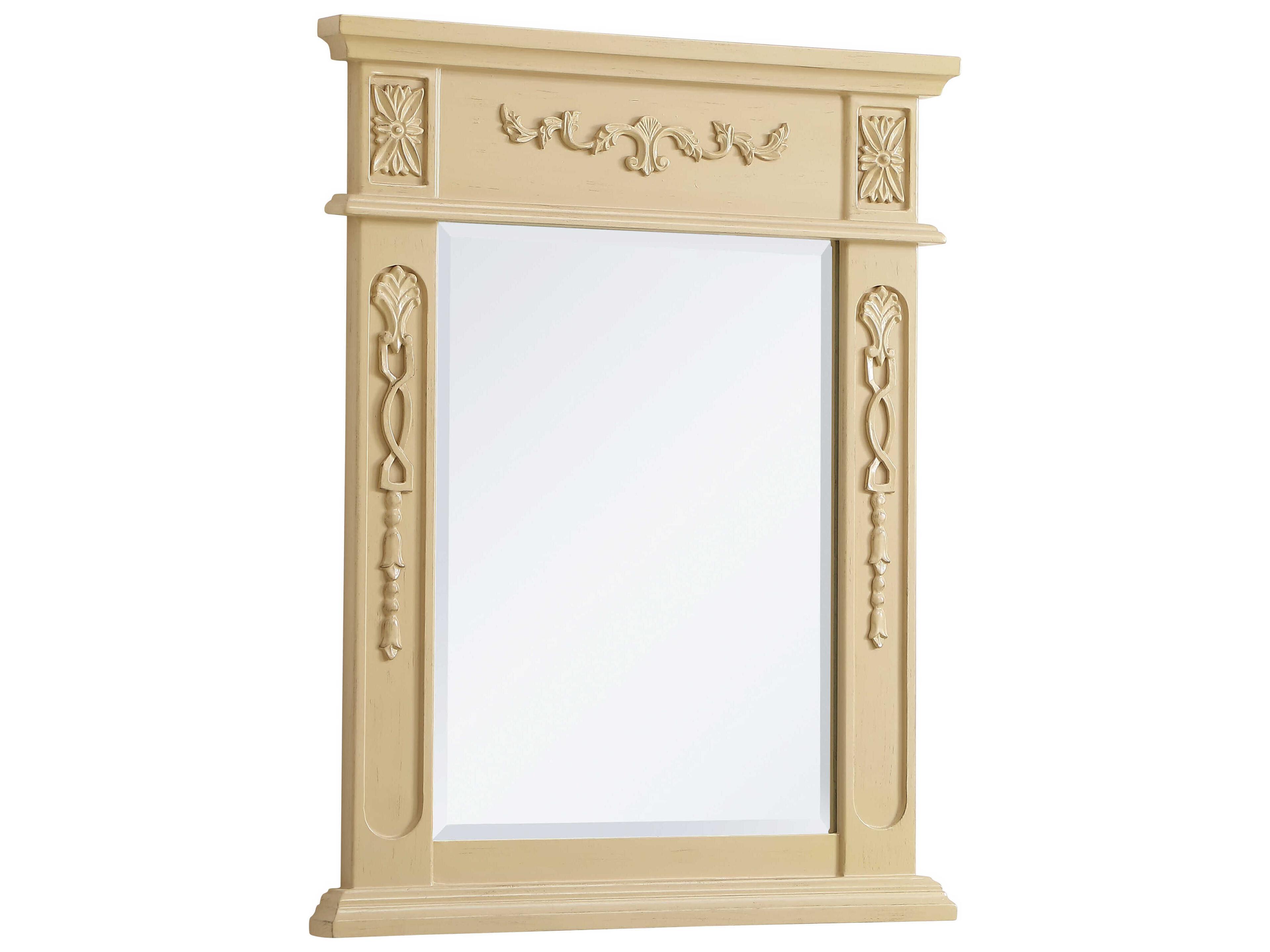 Elegant Lighting Lenora Light Antique Beige Rectangular Wall Mirror