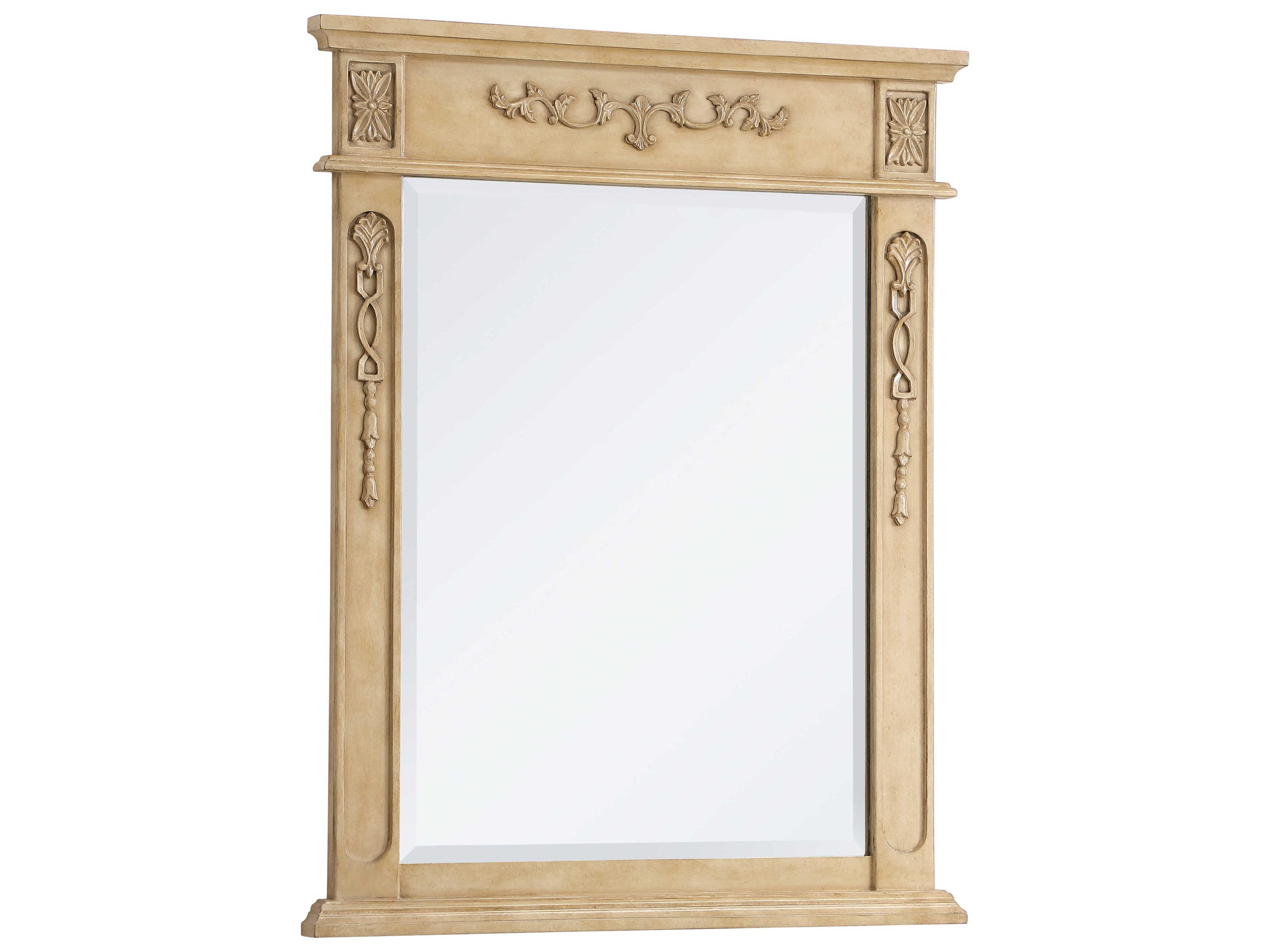 Elegant Lighting Lenora Antique Beige Rectangular Wall Mirror