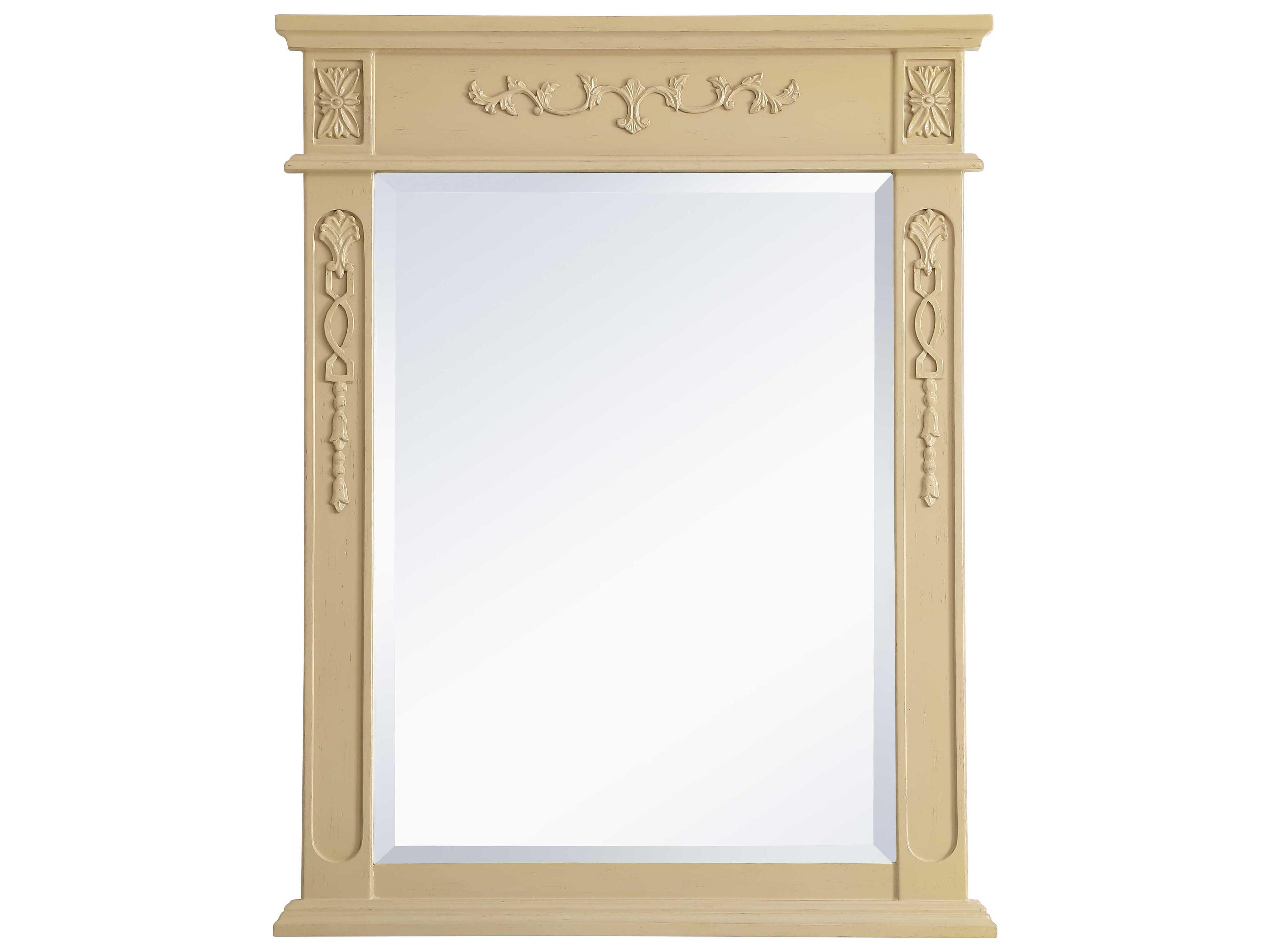 Elegant Lighting Lenora Light Antique Beige Rectangular Wall Mirror