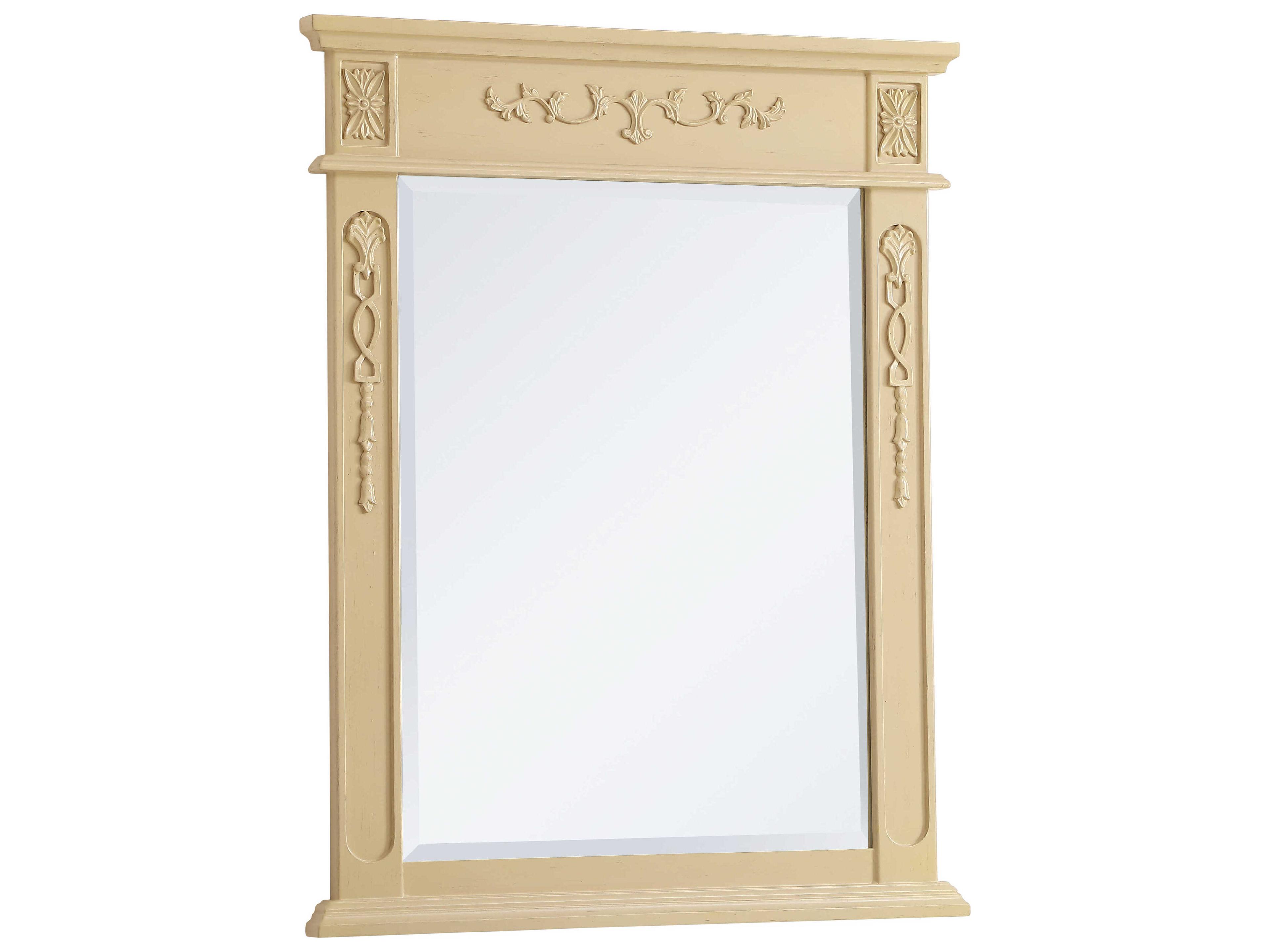 Elegant Lighting Lenora Light Antique Beige Rectangular Wall Mirror