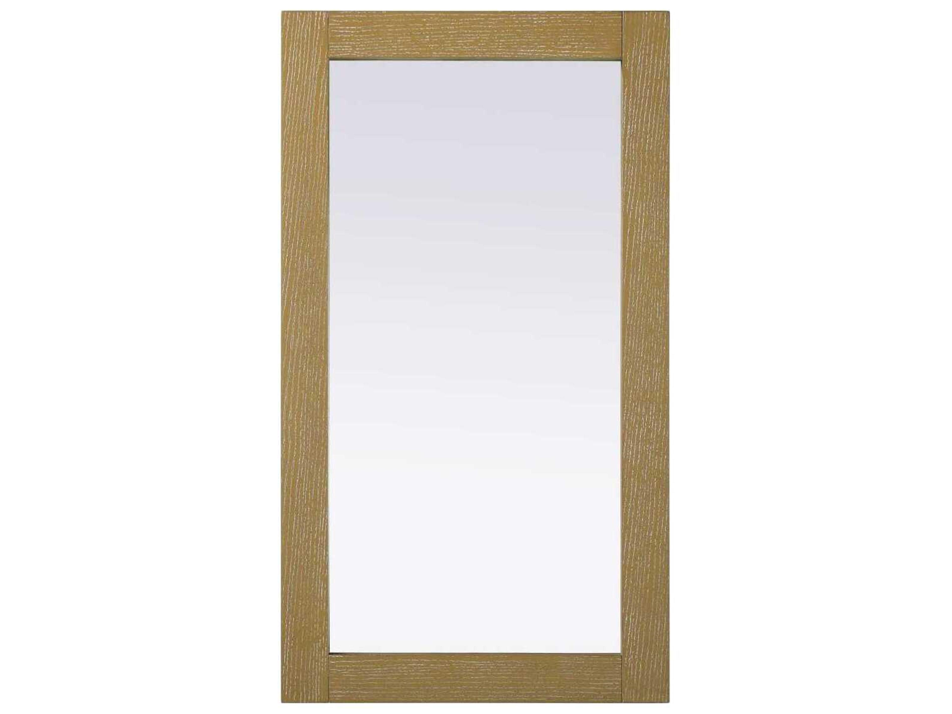 Elegant Lighting Norah Linen Oak Rectangular Wall Mirror