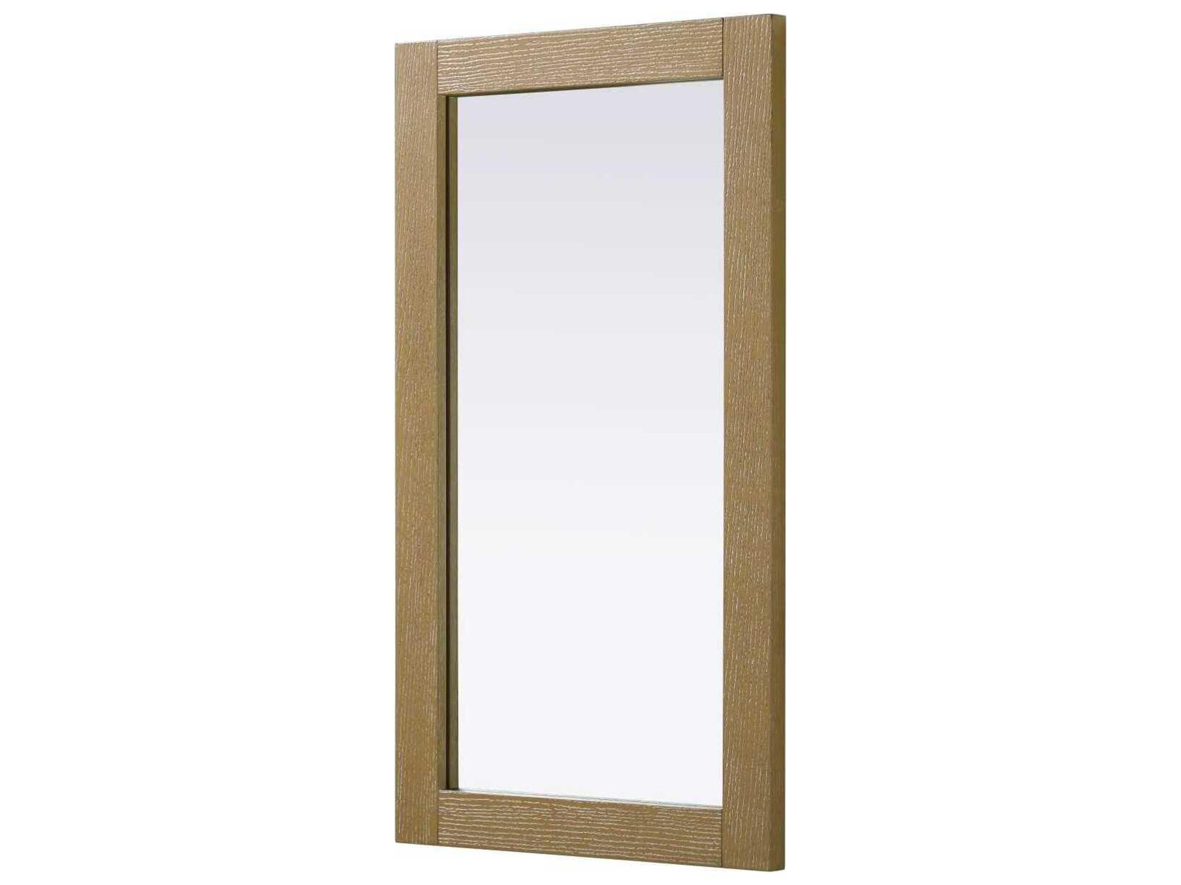 Elegant Lighting Norah Linen Oak Rectangular Wall Mirror