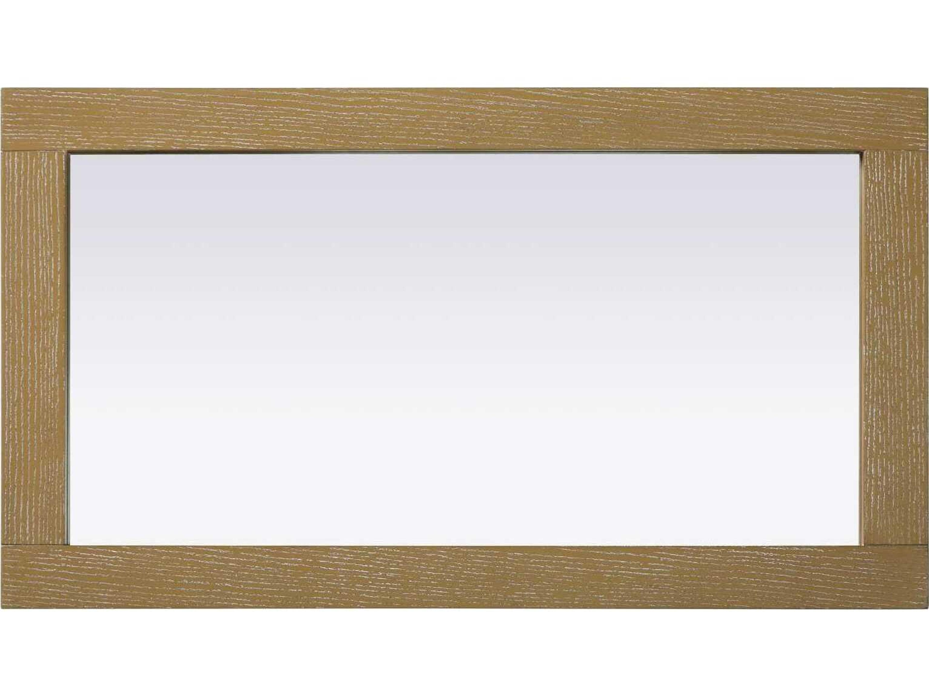 Elegant Lighting Norah Linen Oak Rectangular Wall Mirror