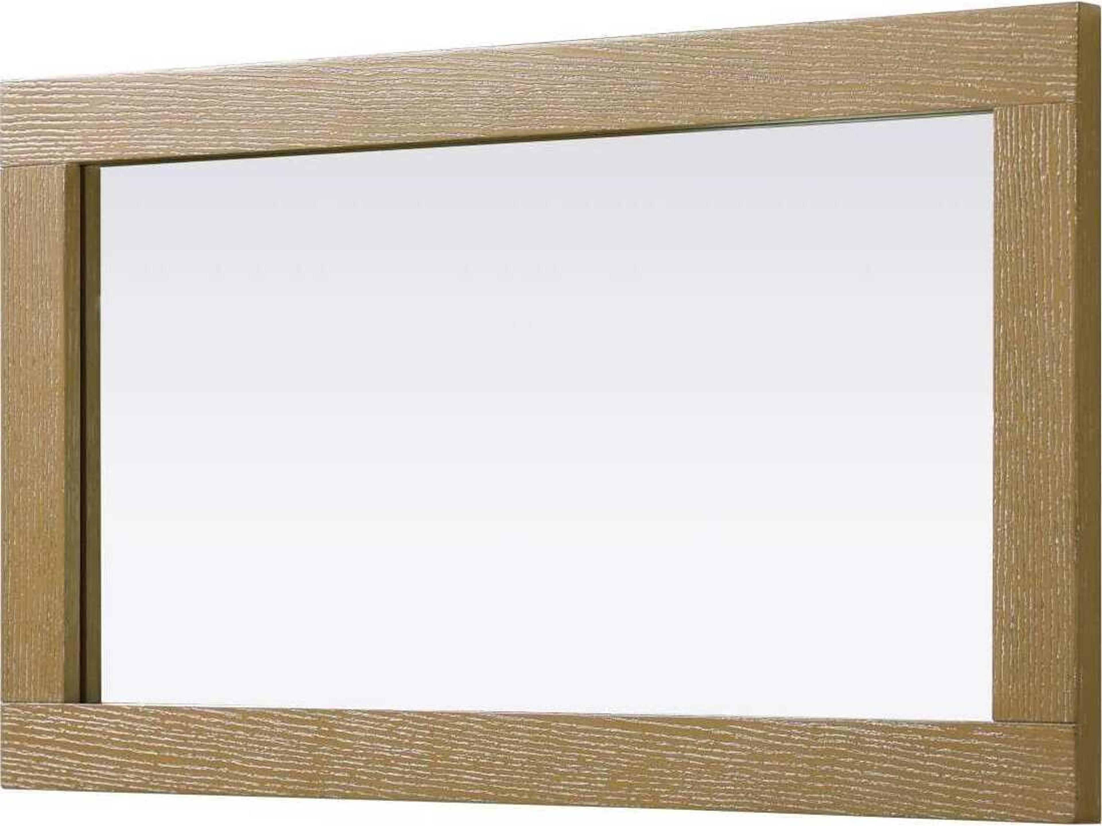 Elegant Lighting Norah Linen Oak Rectangular Wall Mirror