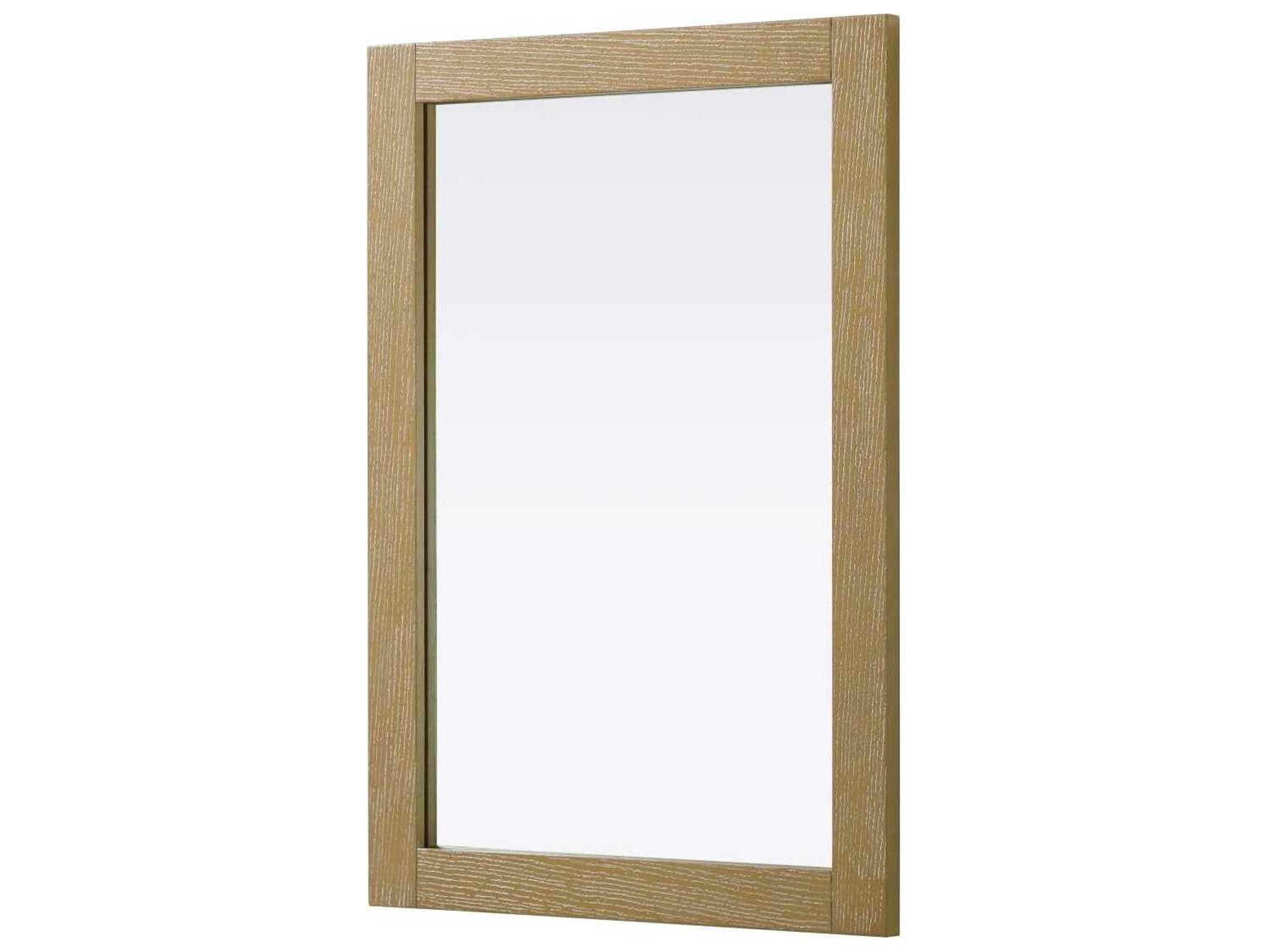 Elegant Lighting Norah Linen Oak Rectangular Wall Mirror