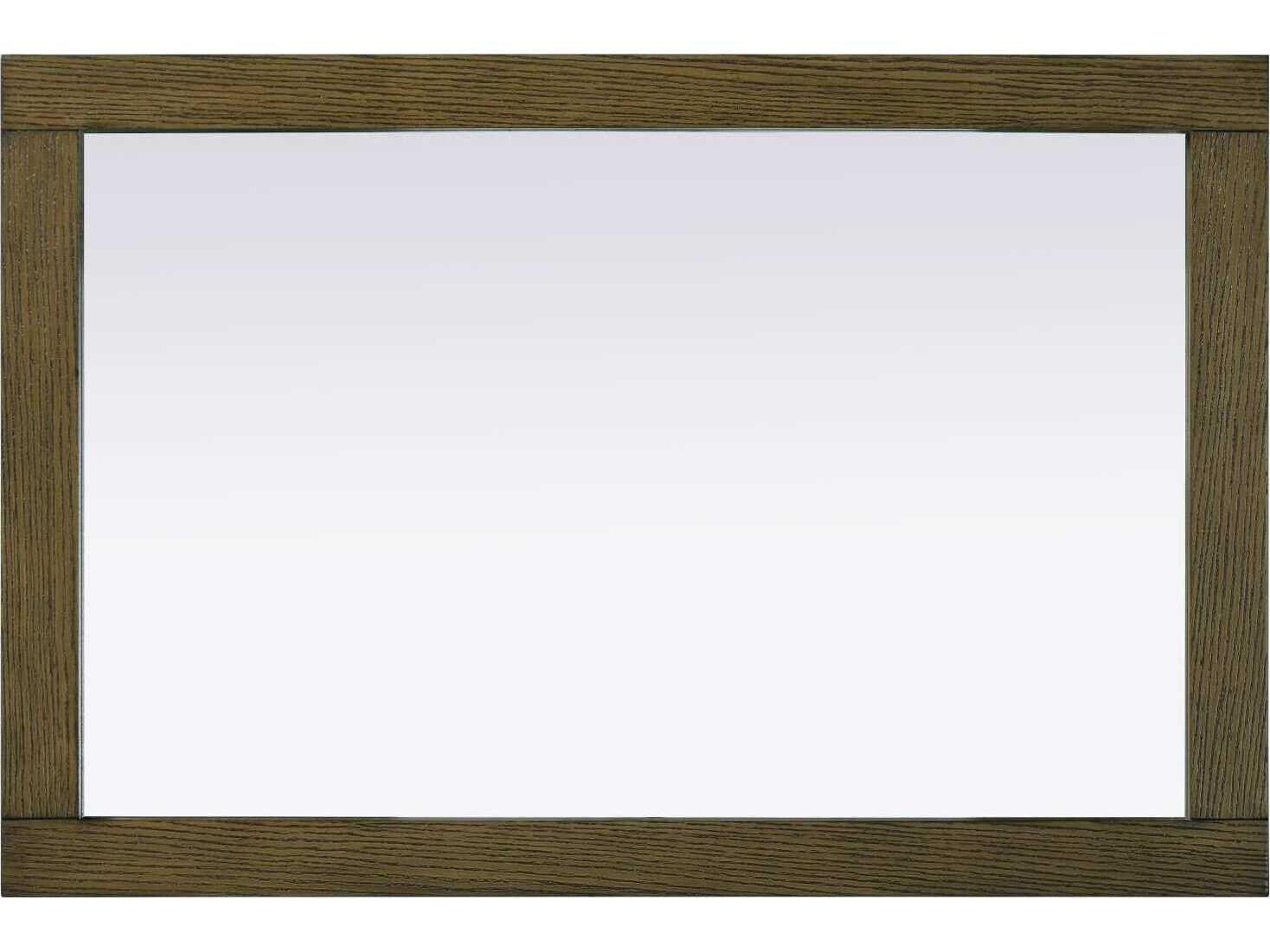 Elegant Lighting Norah Hazel Oak Rectangular Wall Mirror