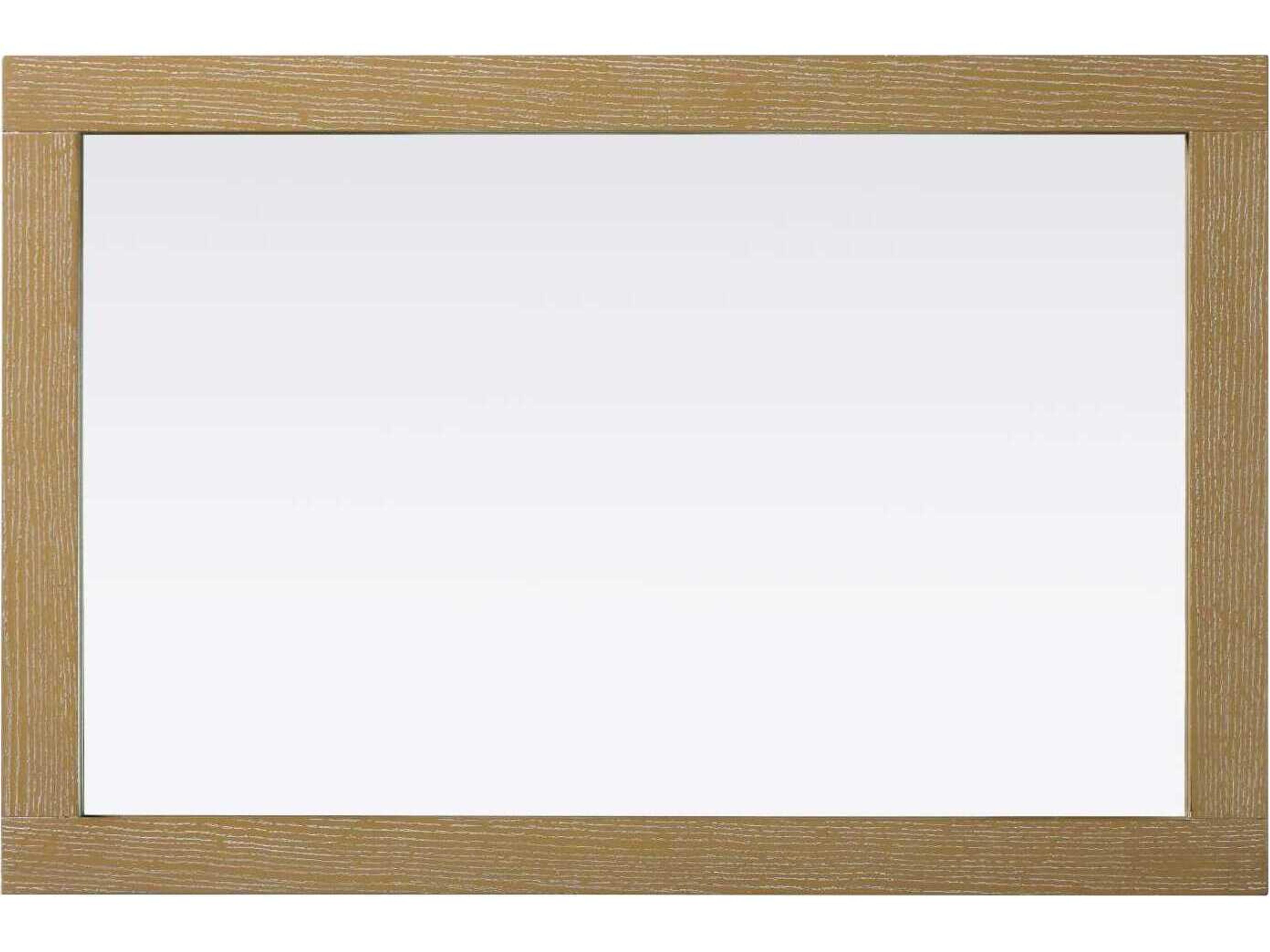 Elegant Lighting Norah Linen Oak Rectangular Wall Mirror