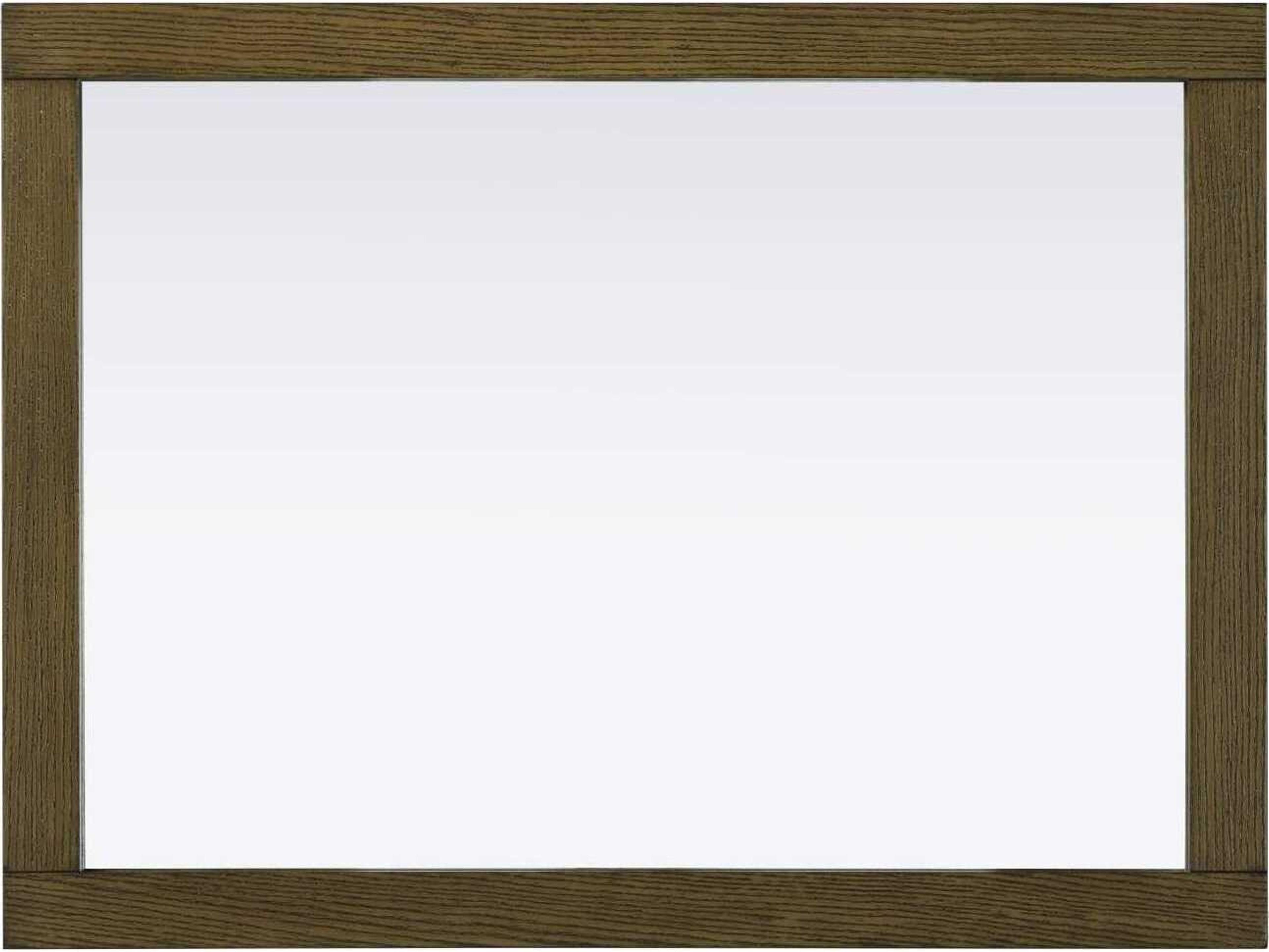 Elegant Lighting Norah Hazel Oak Rectangular Wall Mirror