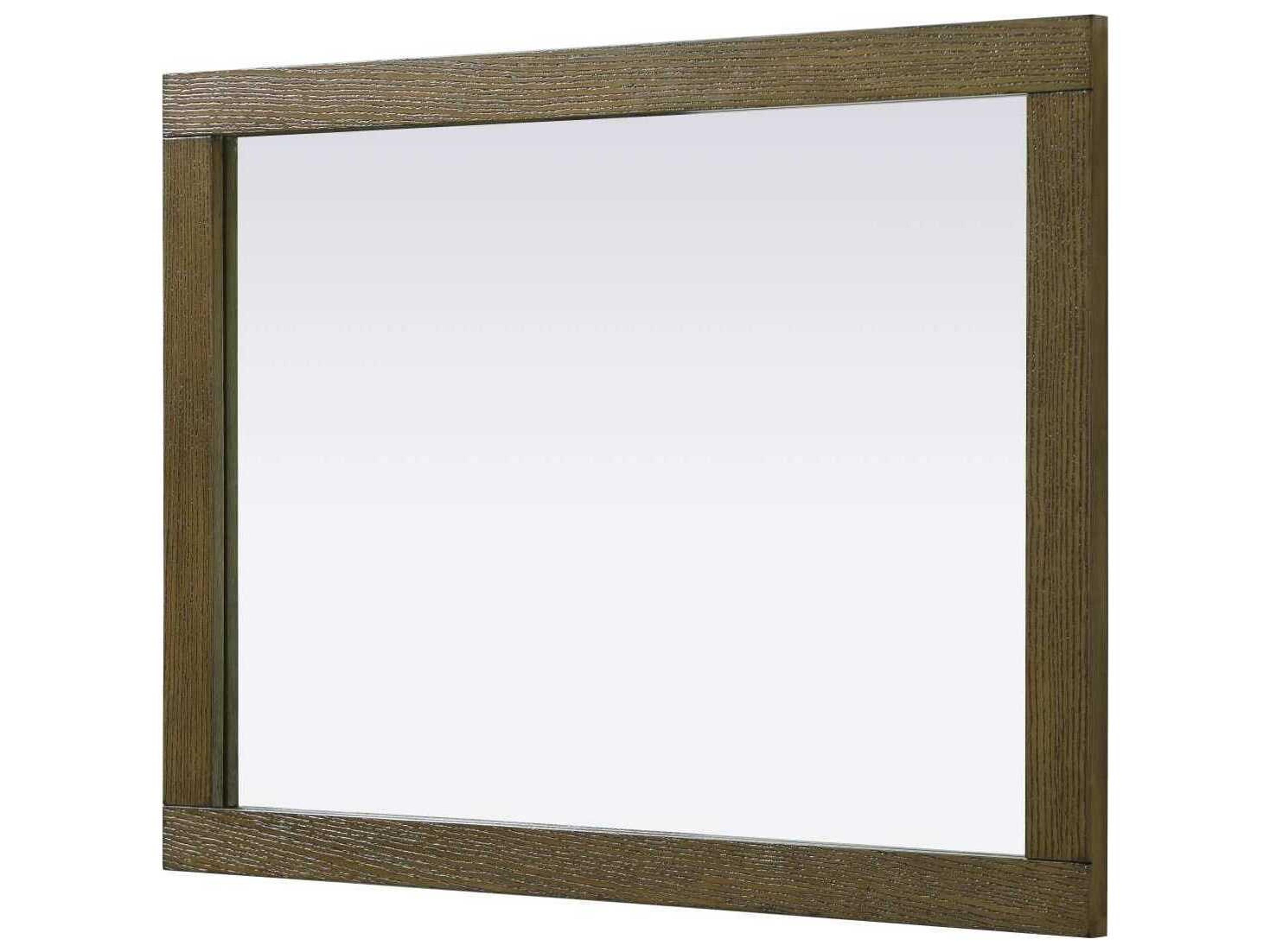 Elegant Lighting Norah Hazel Oak Rectangular Wall Mirror
