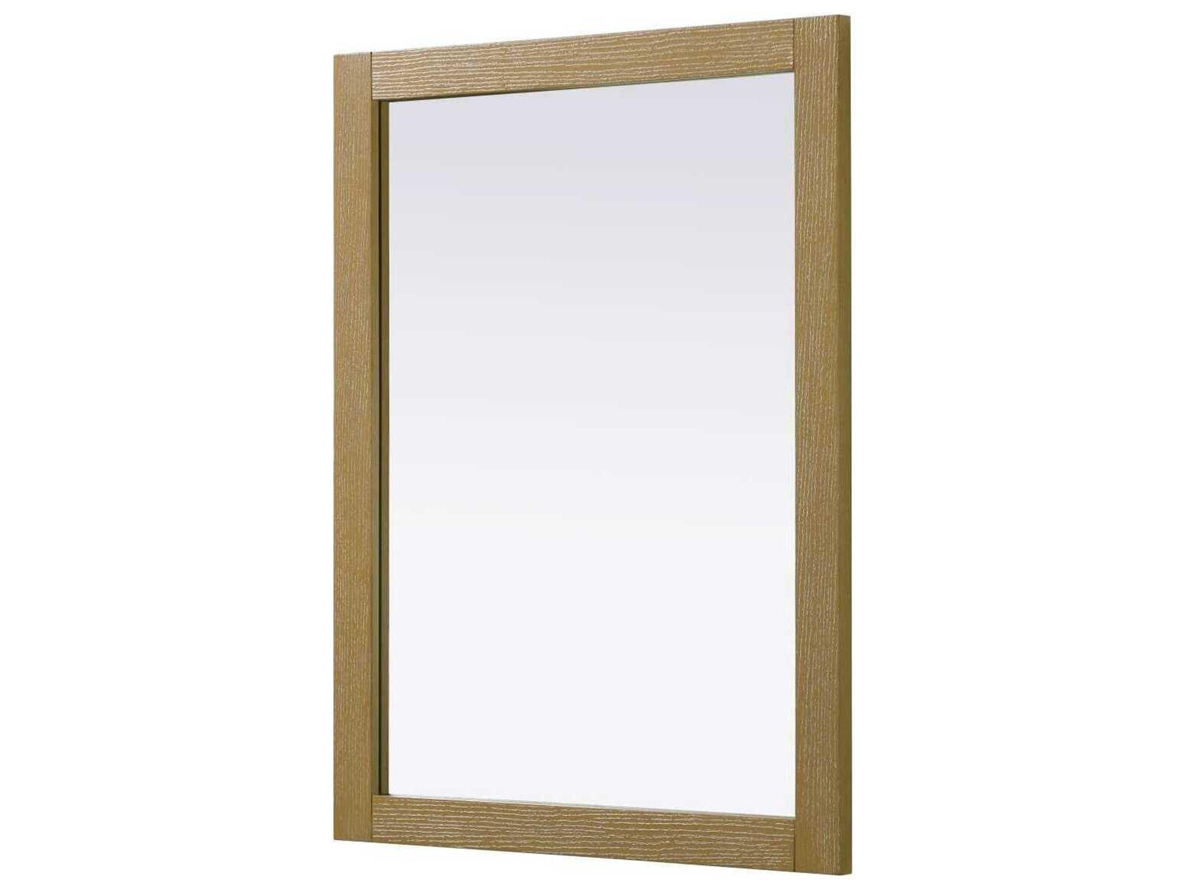 Elegant Lighting Norah Linen Oak Rectangular Wall Mirror
