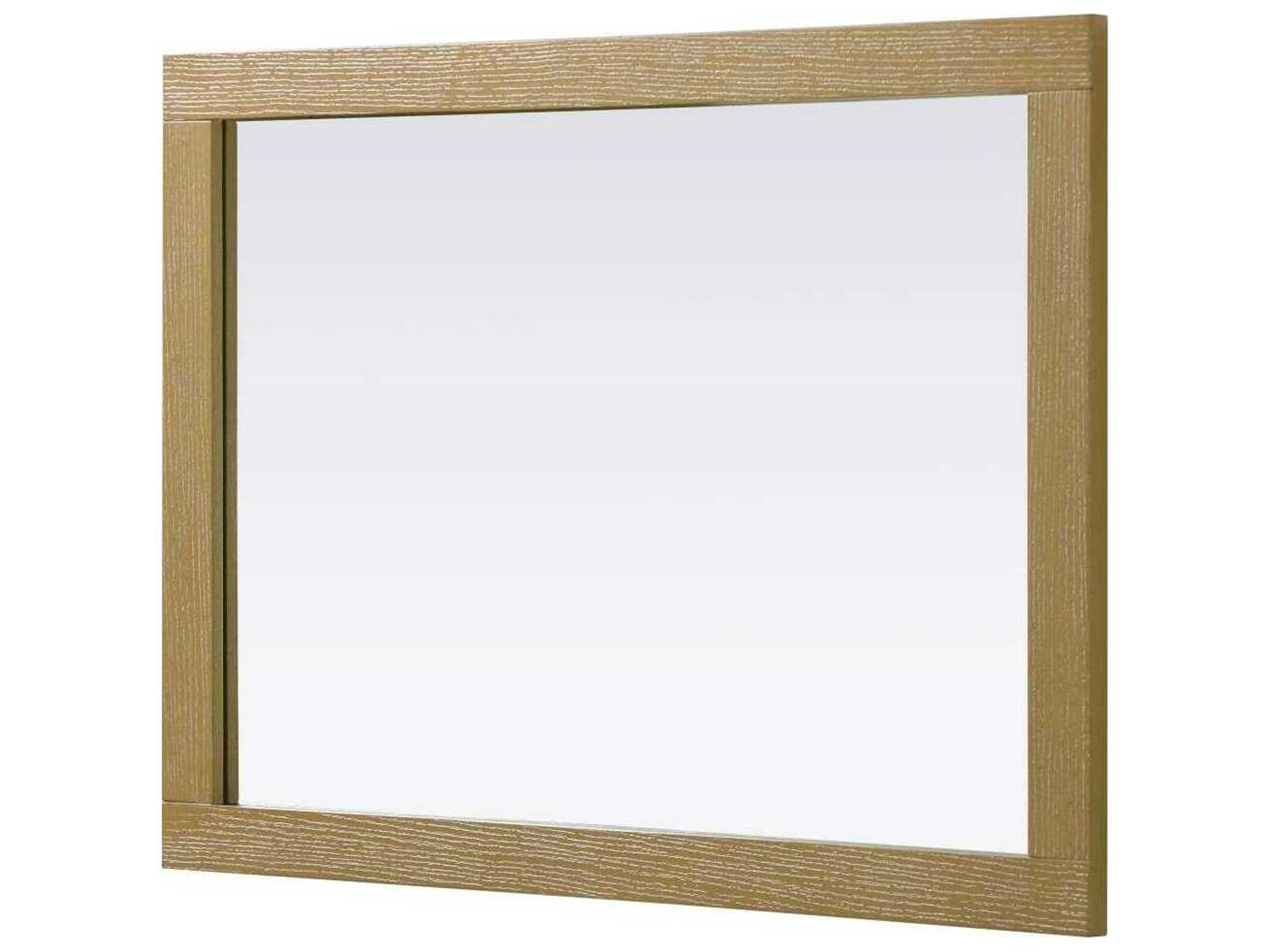 Elegant Lighting Norah Linen Oak Rectangular Wall Mirror