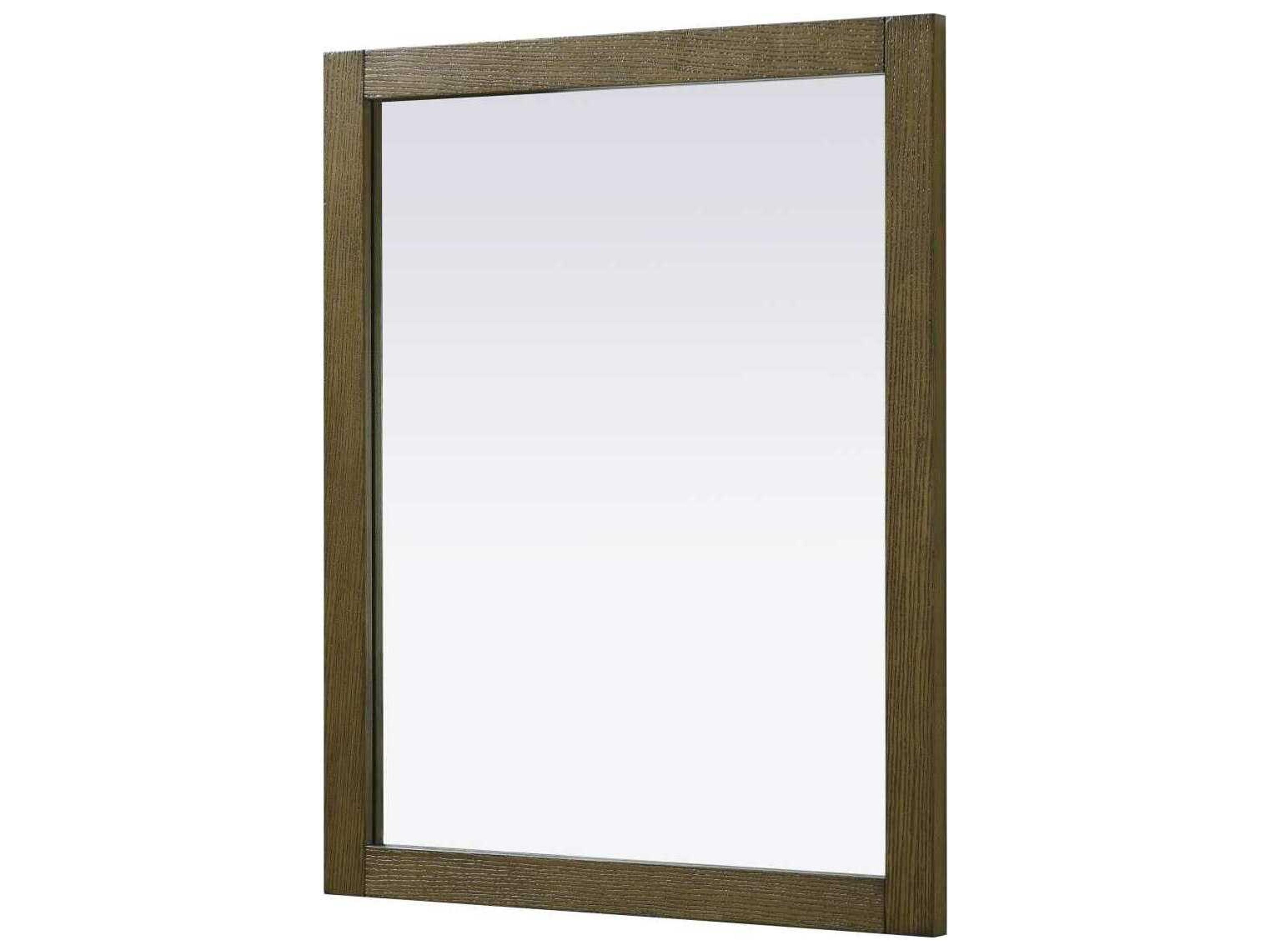 Elegant Lighting Norah Hazel Oak Rectangular Wall Mirror