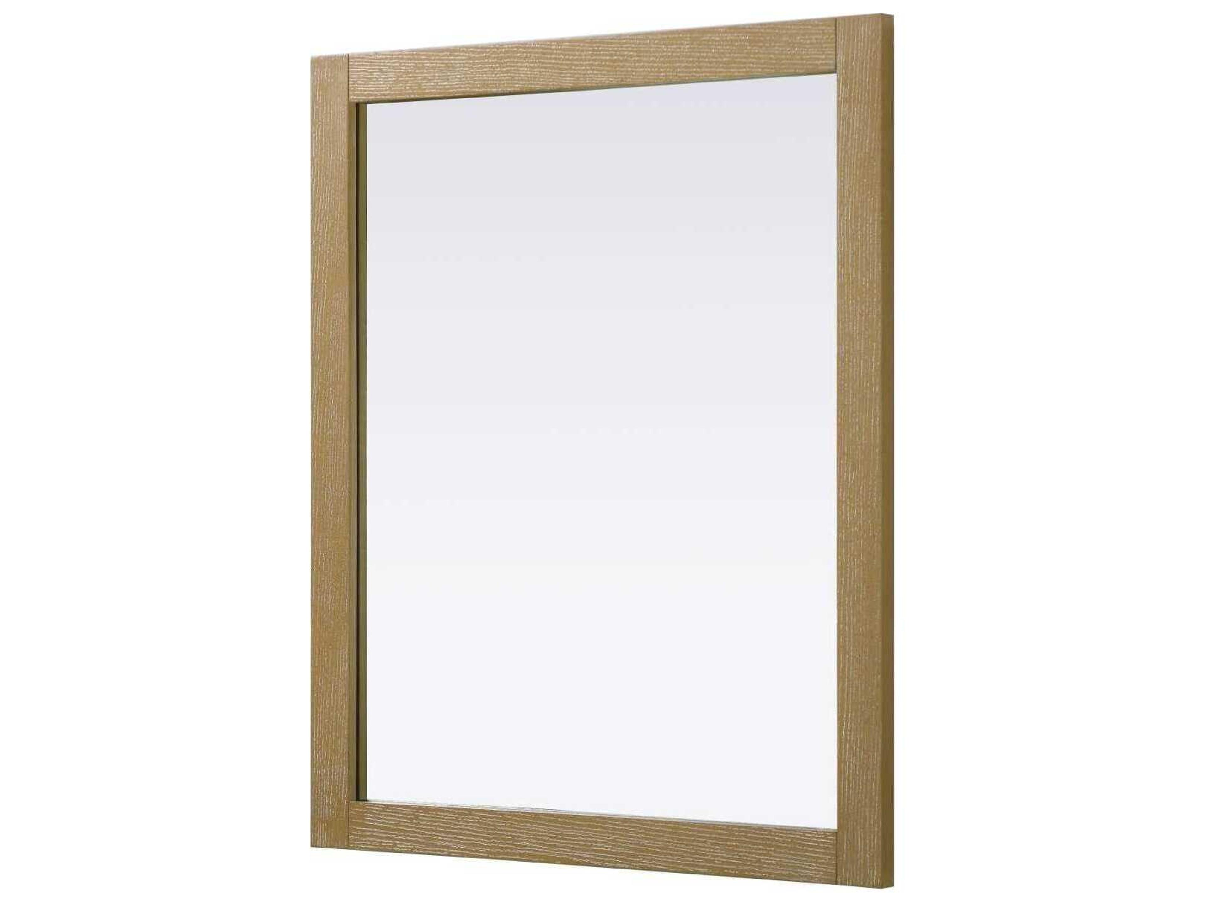 Elegant Lighting Norah Linen Oak Rectangular Wall Mirror
