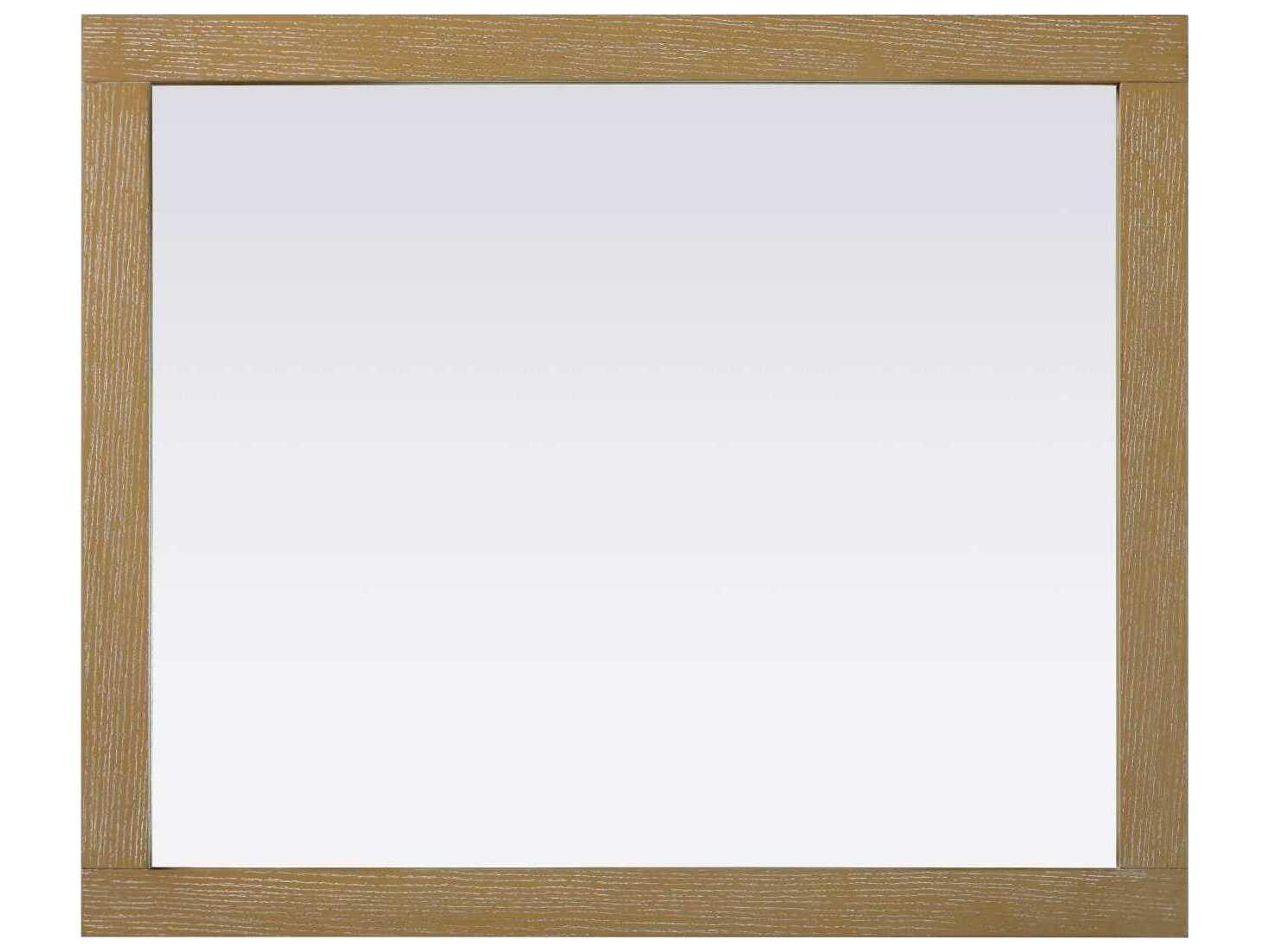 Elegant Lighting Norah Linen Oak Rectangular Wall Mirror