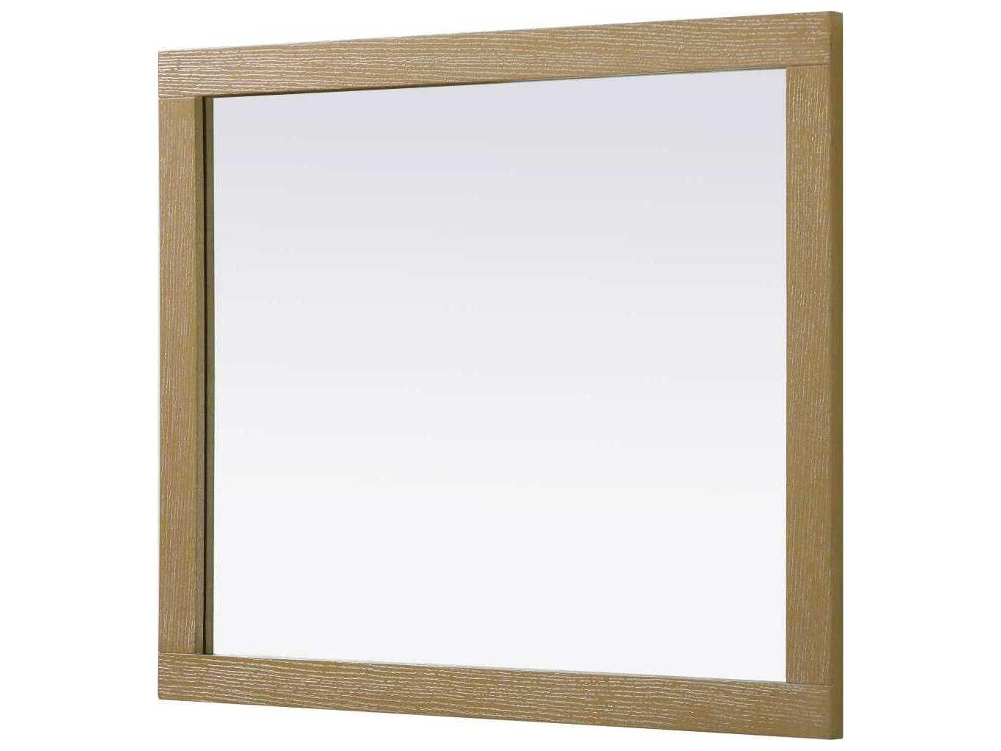 Elegant Lighting Norah Linen Oak Rectangular Wall Mirror