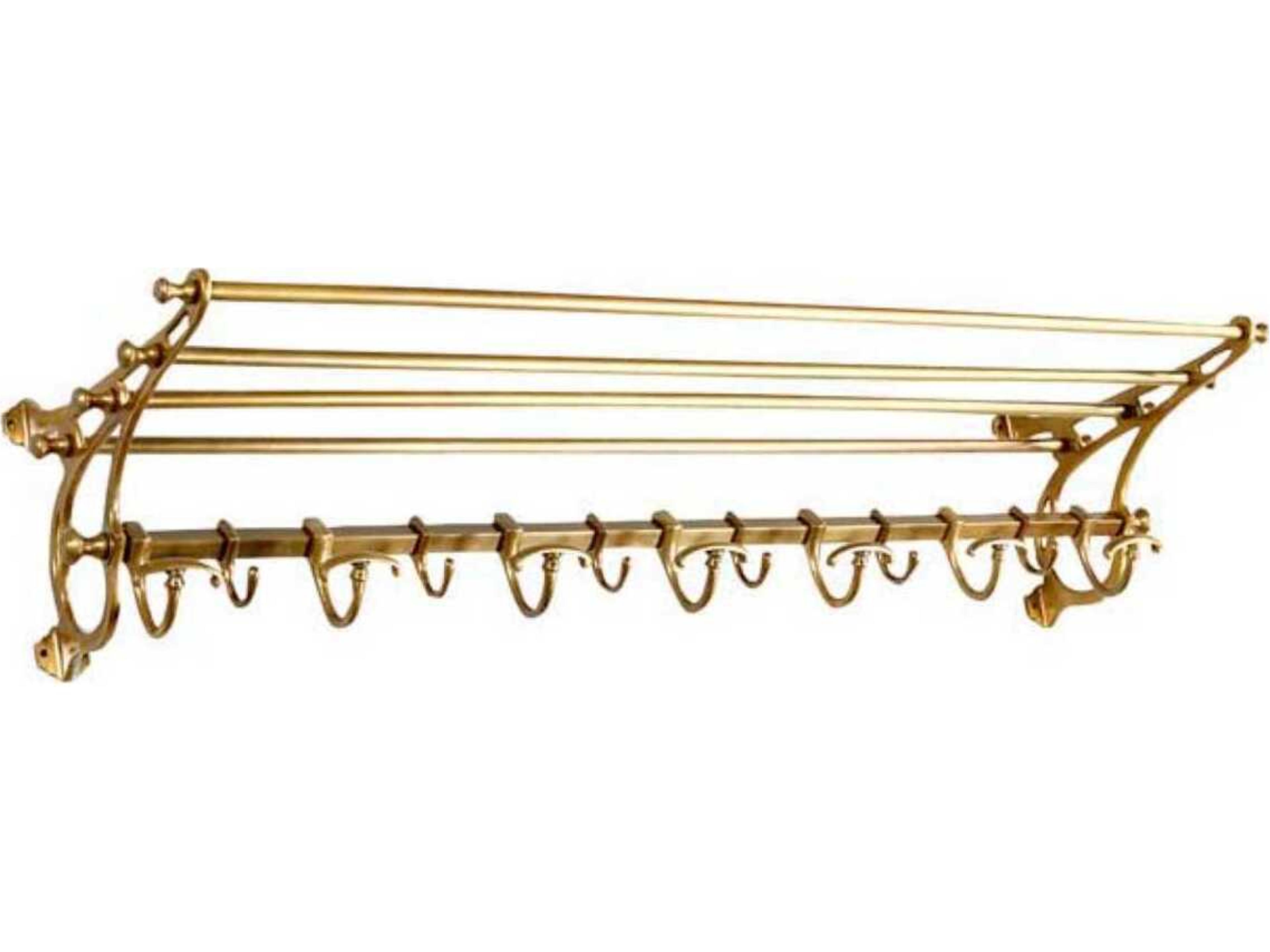 Hudson L Antique Brass Coatrack