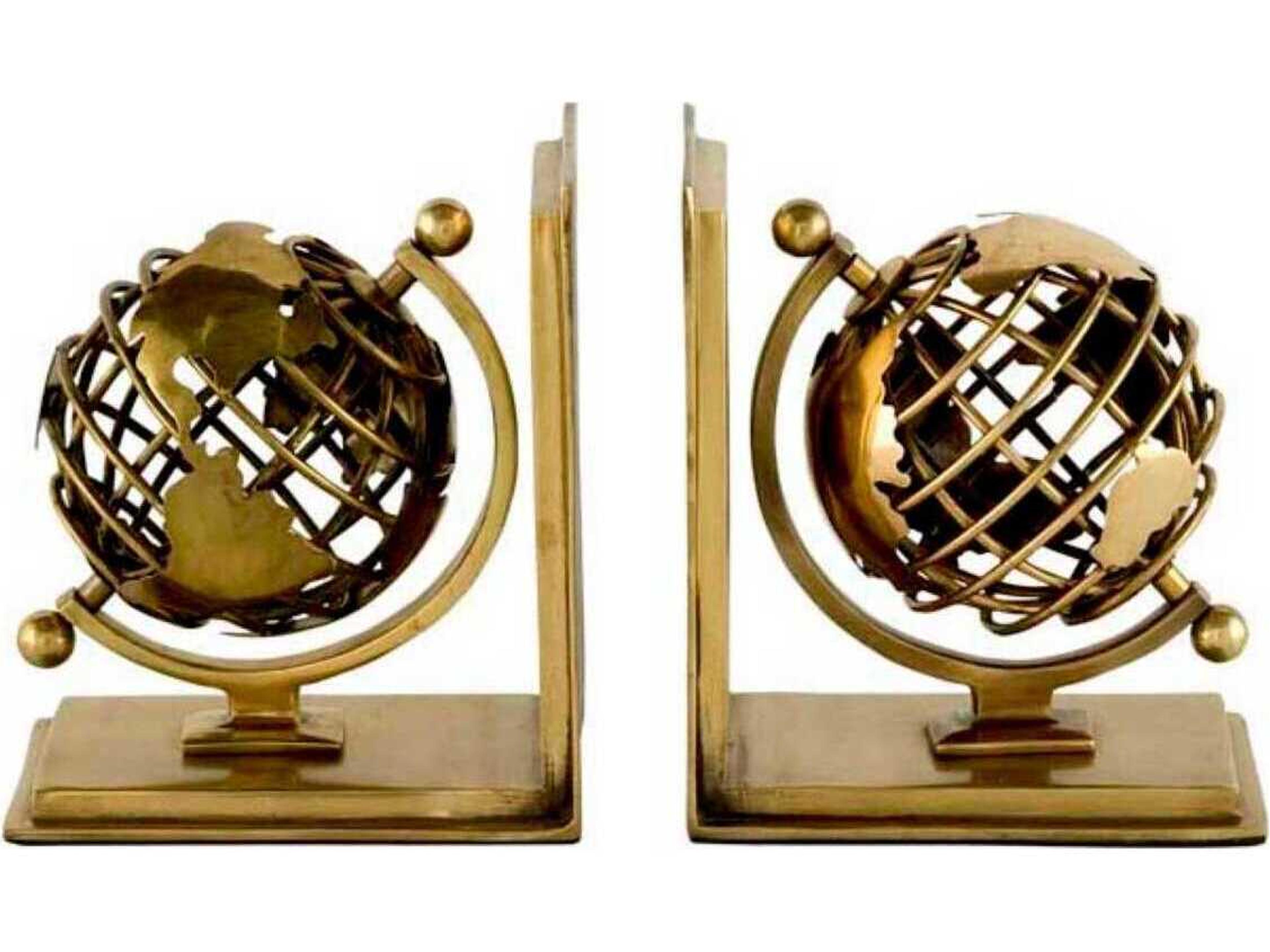 Globe Set of 2 Antique Brass Bookend