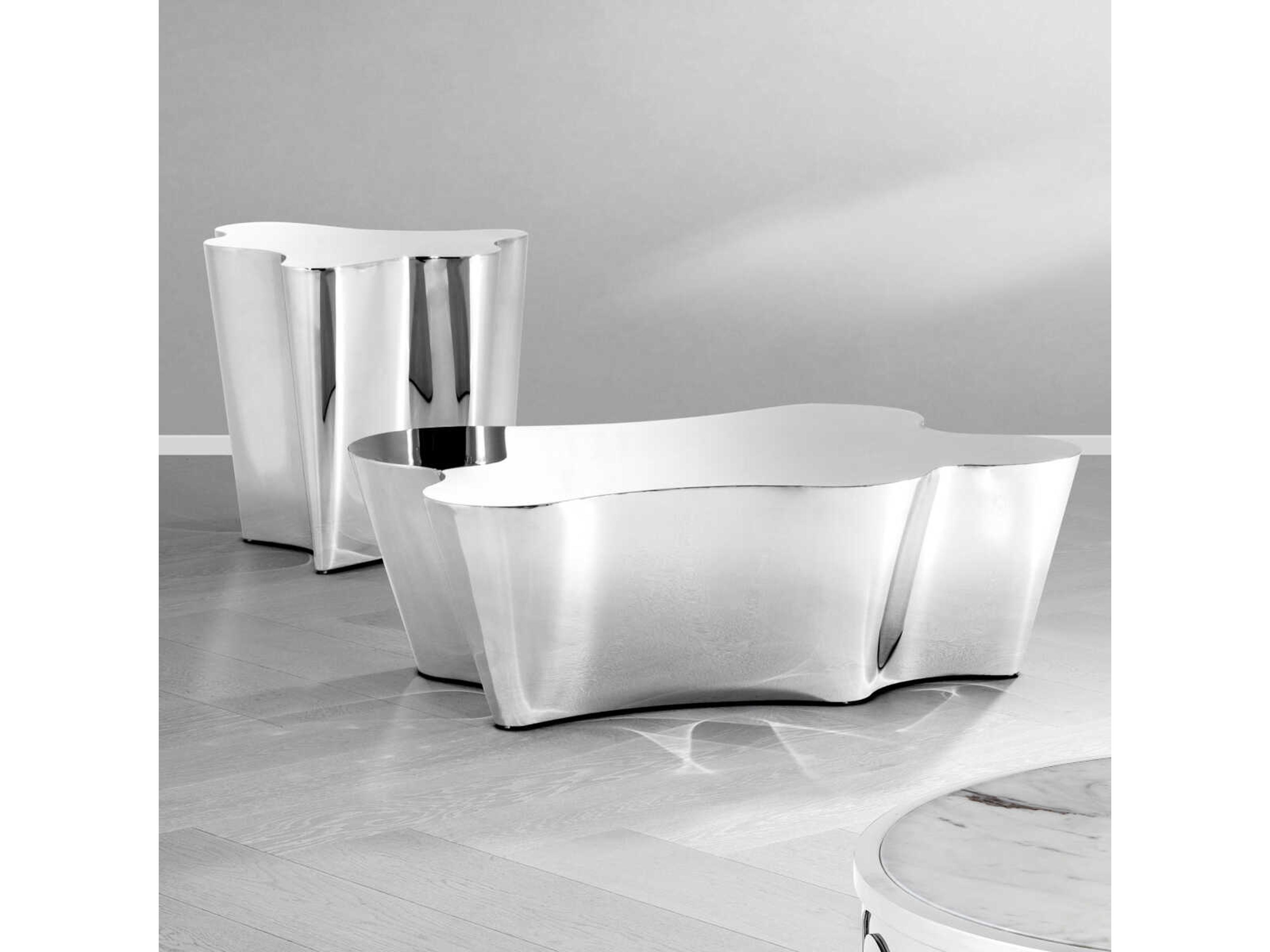 Eichholtz Sceptre Polished Stainless Steel Coffee Table