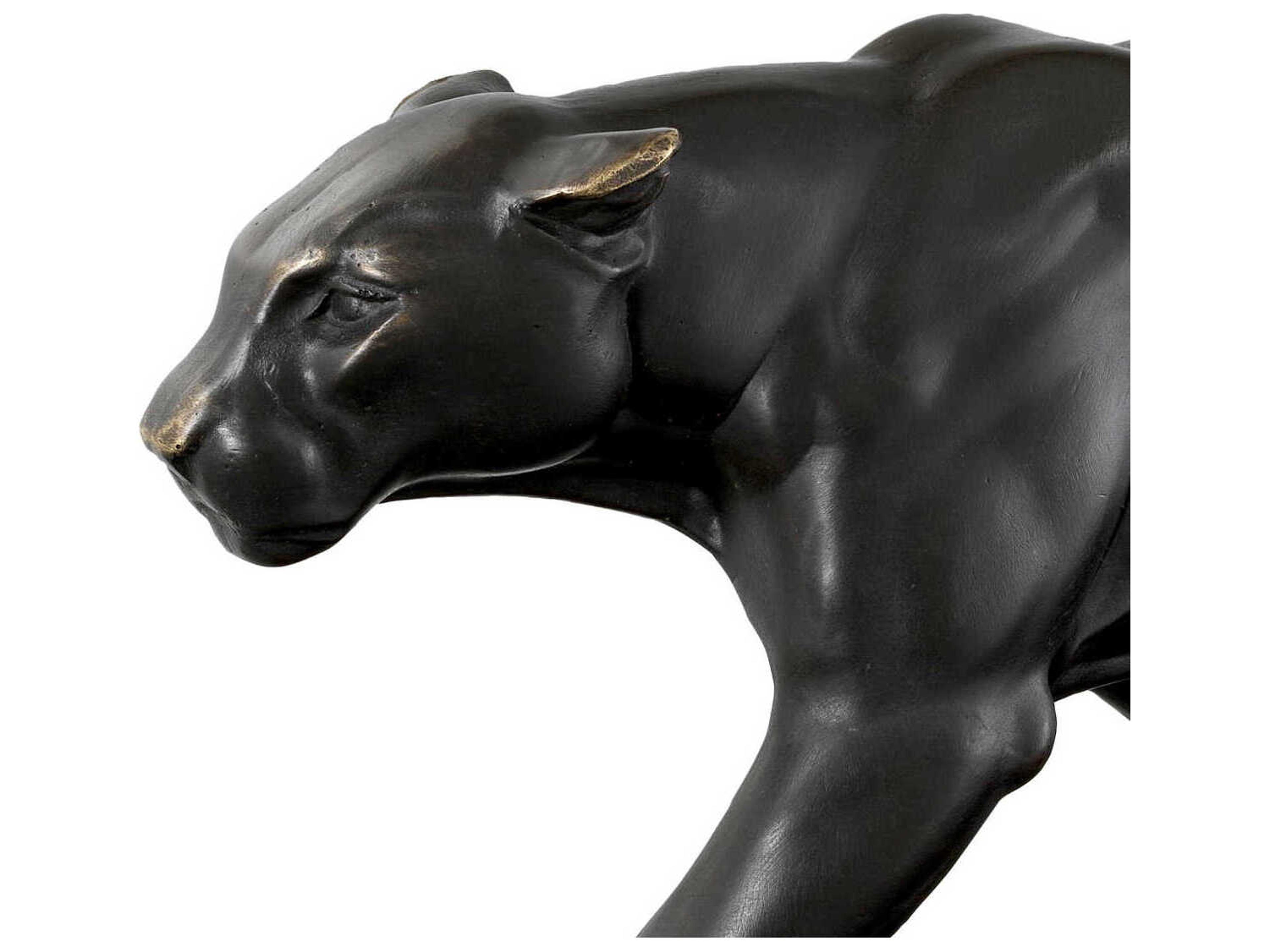 Eichholtz Bronze Patina On Marble Base Panther