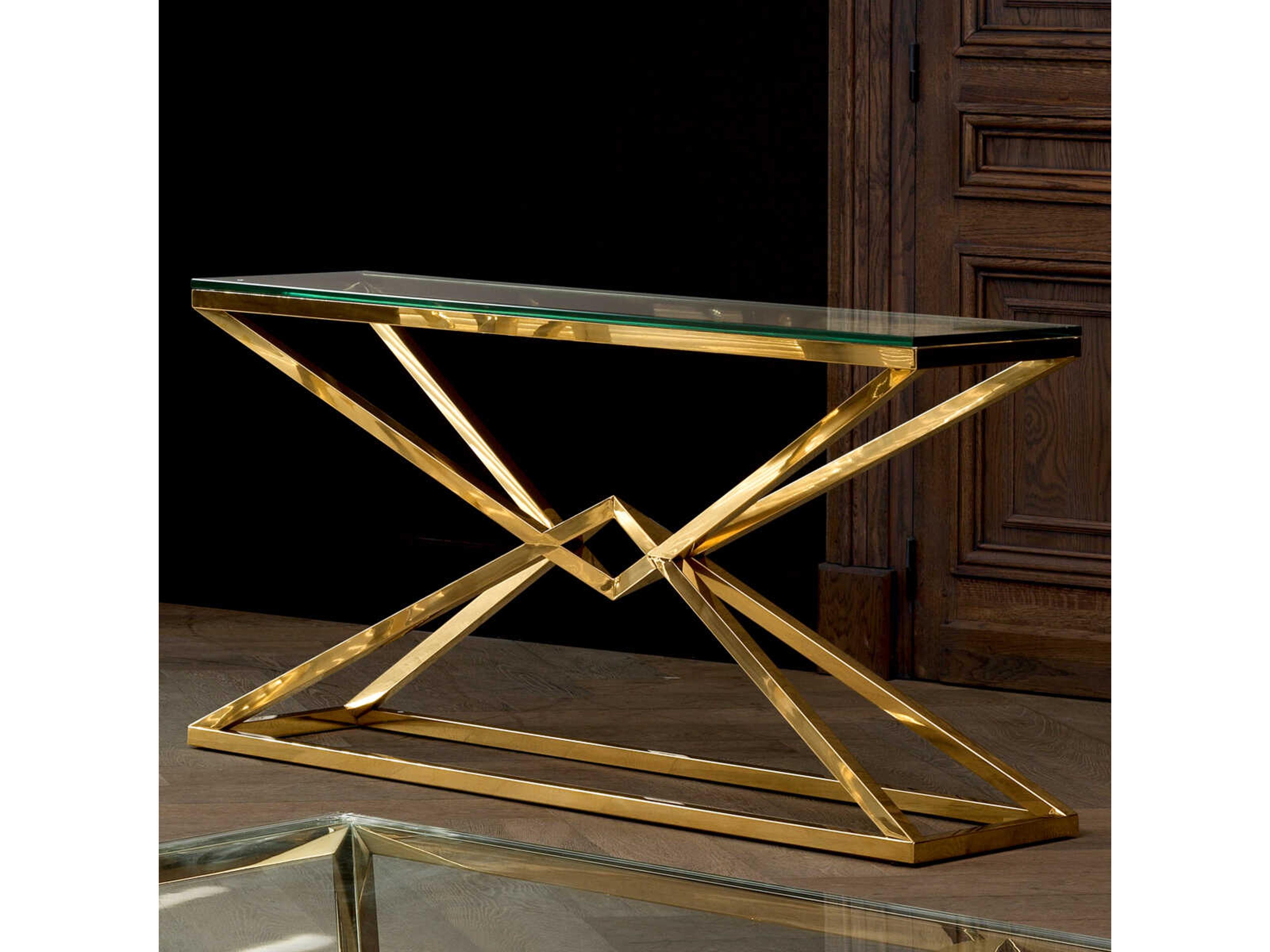 Eichholtz Connor L Gold Console Table