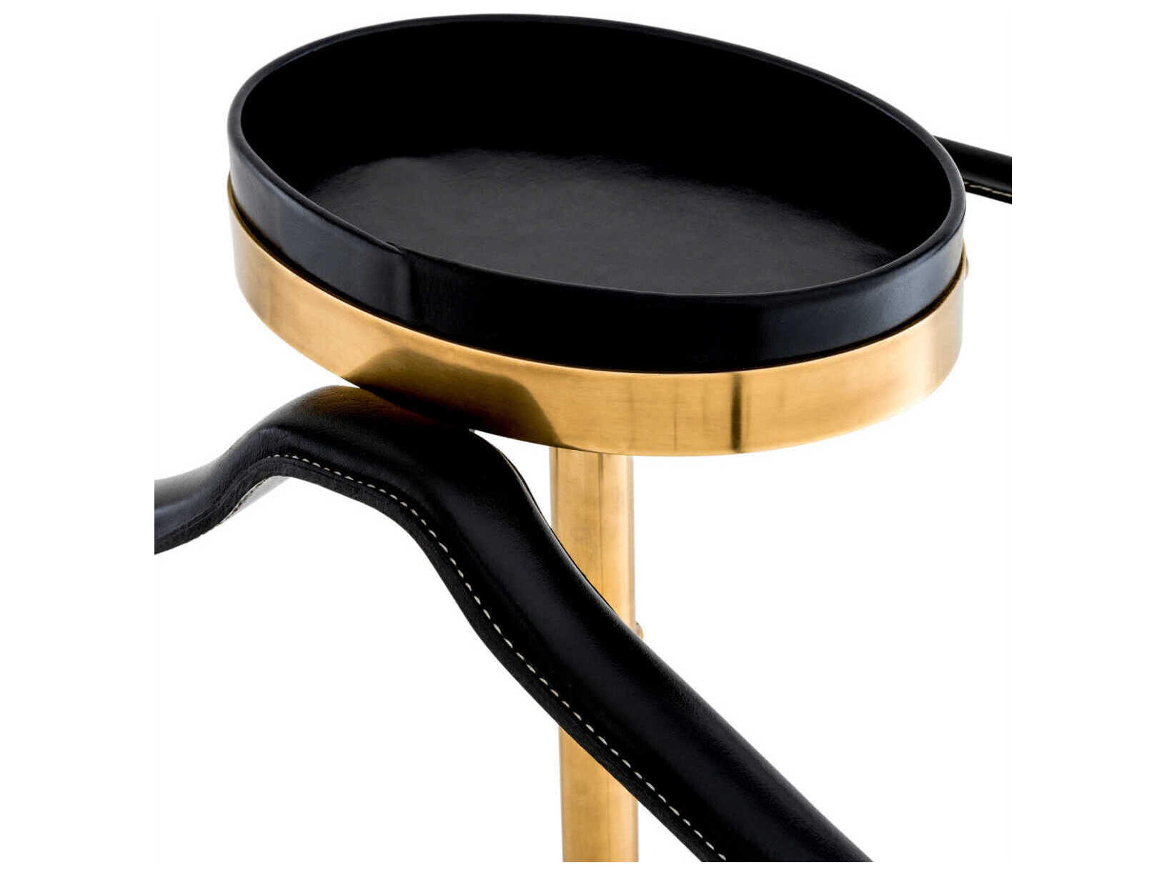 Eichholtz Mckinsey Vintage Brass Black Leath Dressboy