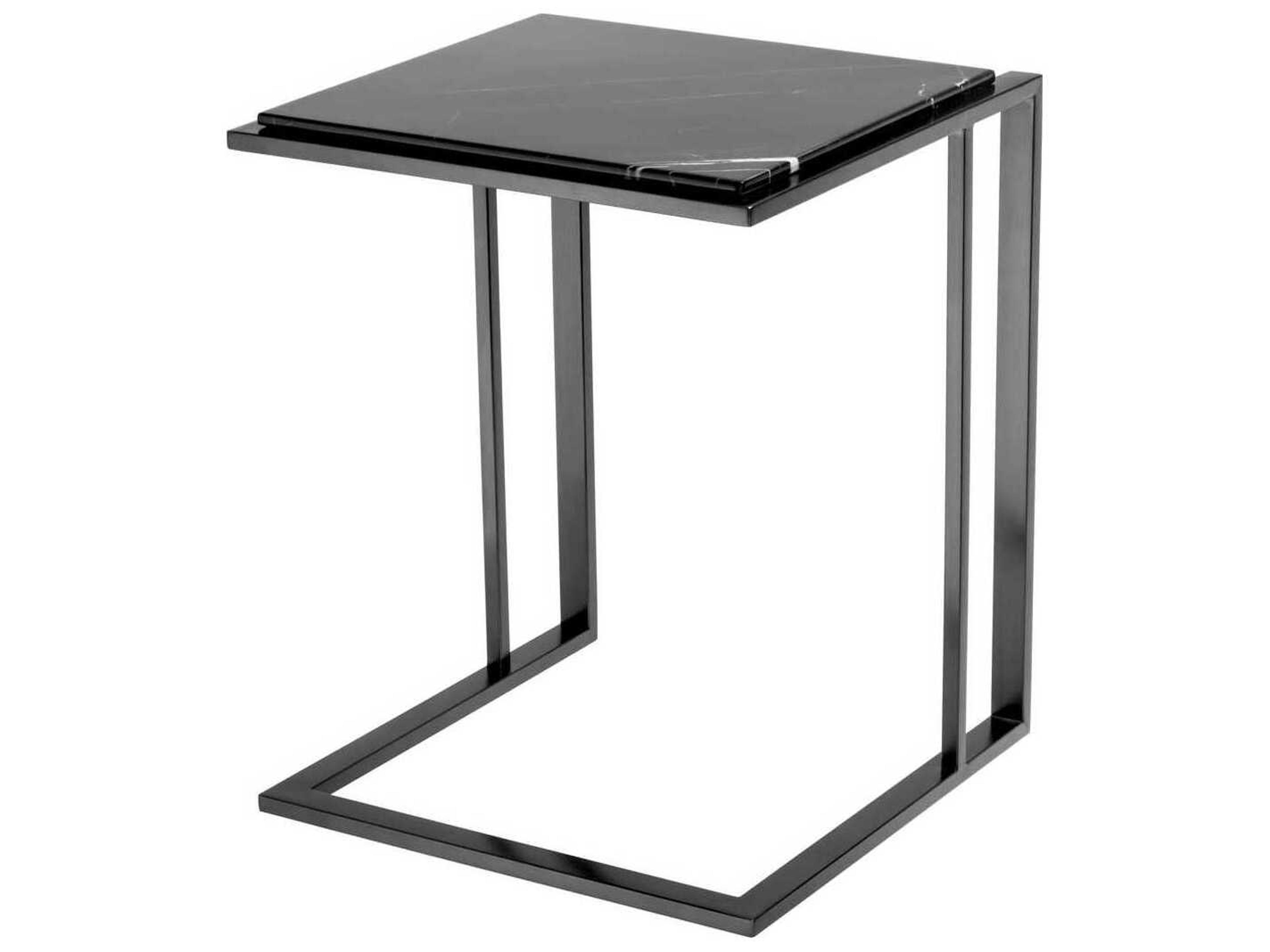 Eichholtz Cocktail Bronze Black Marble Side Table