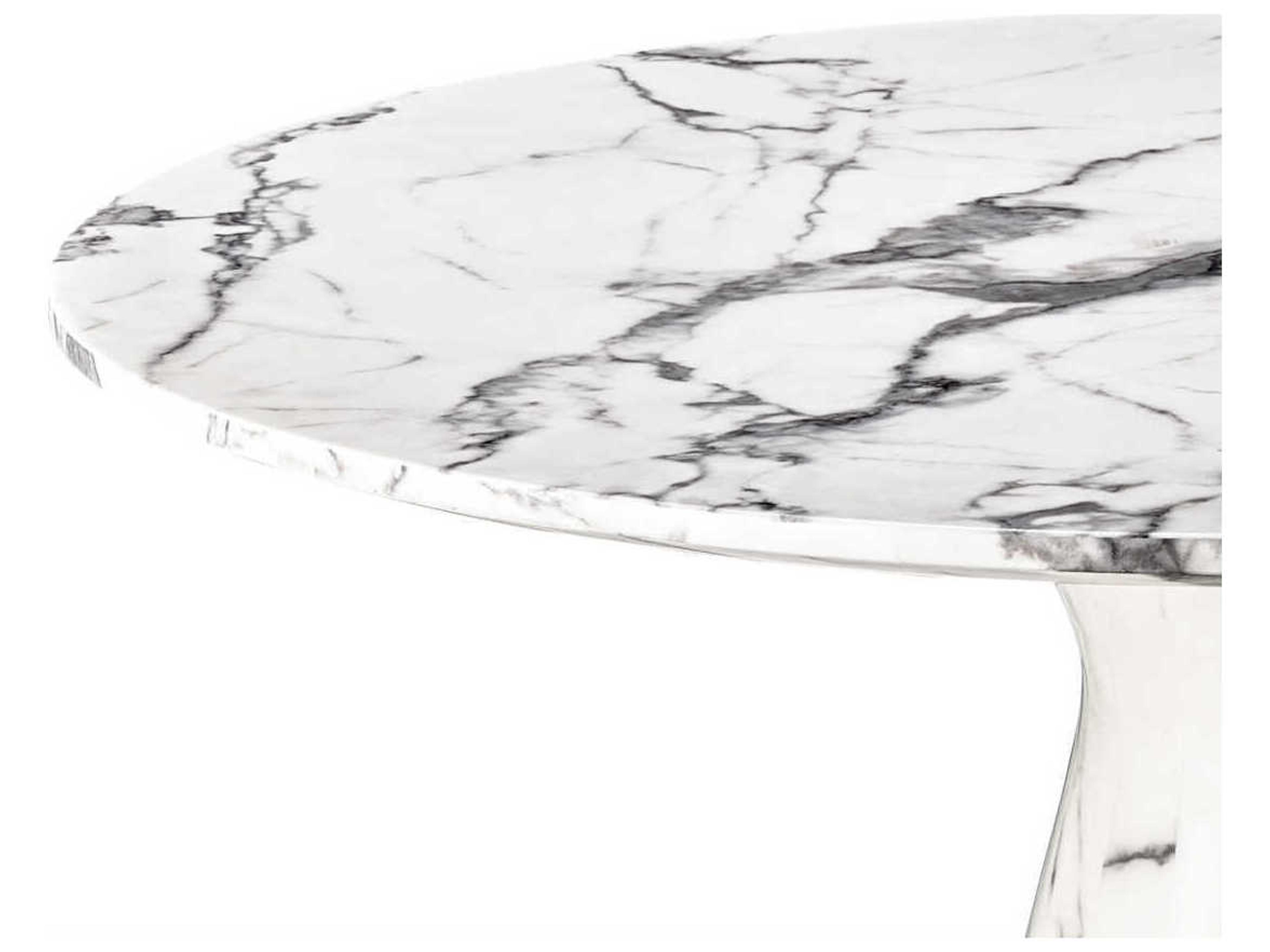 Eichholtz Turner White Faux Marble Dining Table
