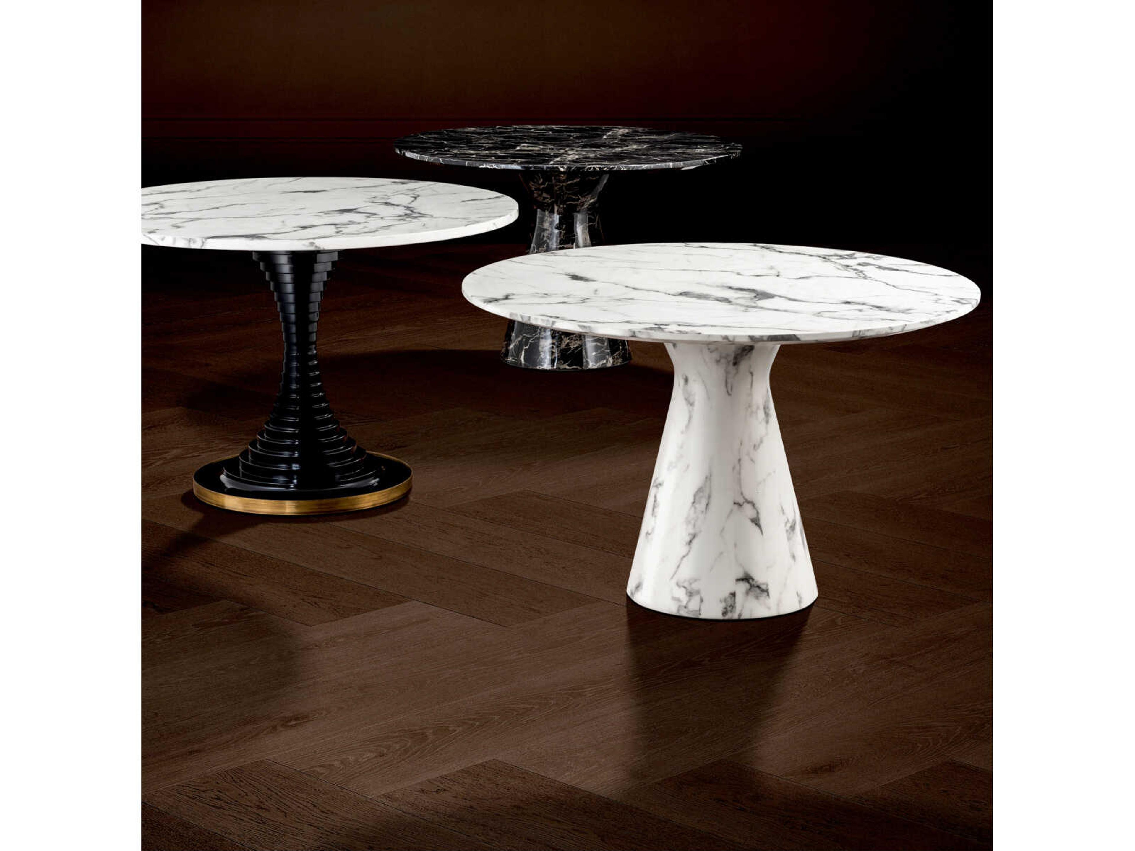 Eichholtz Turner White Faux Marble Dining Table