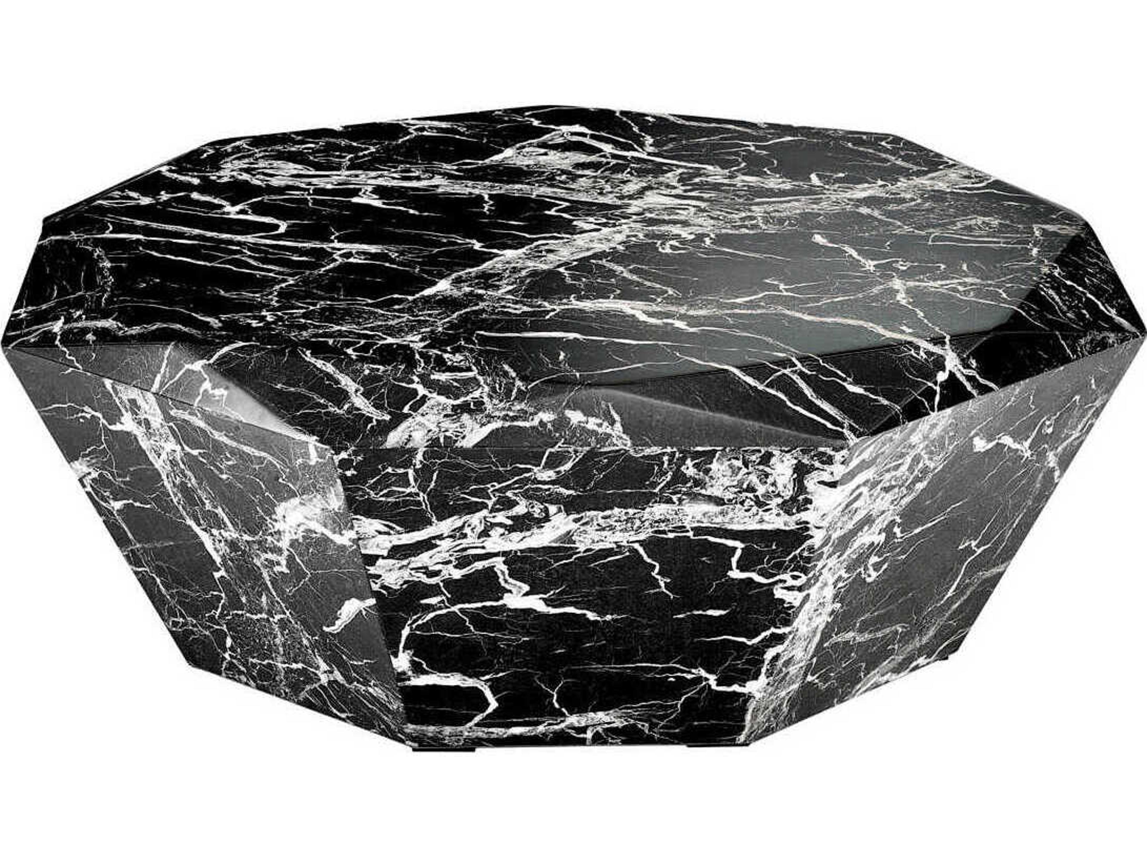 Diamond Black Faux Marble Coffee Table