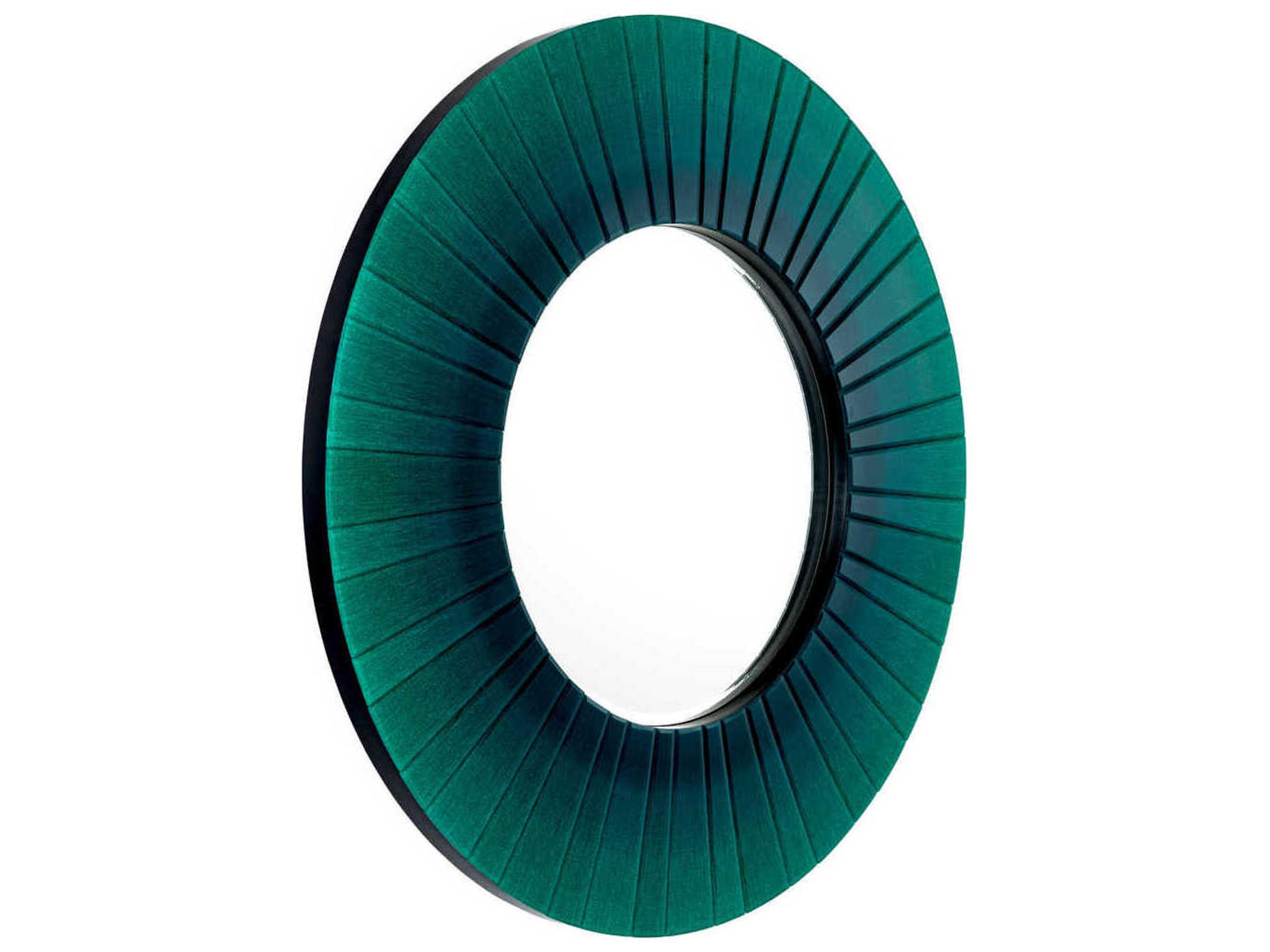 Lecanto Mirror Round Green Glass