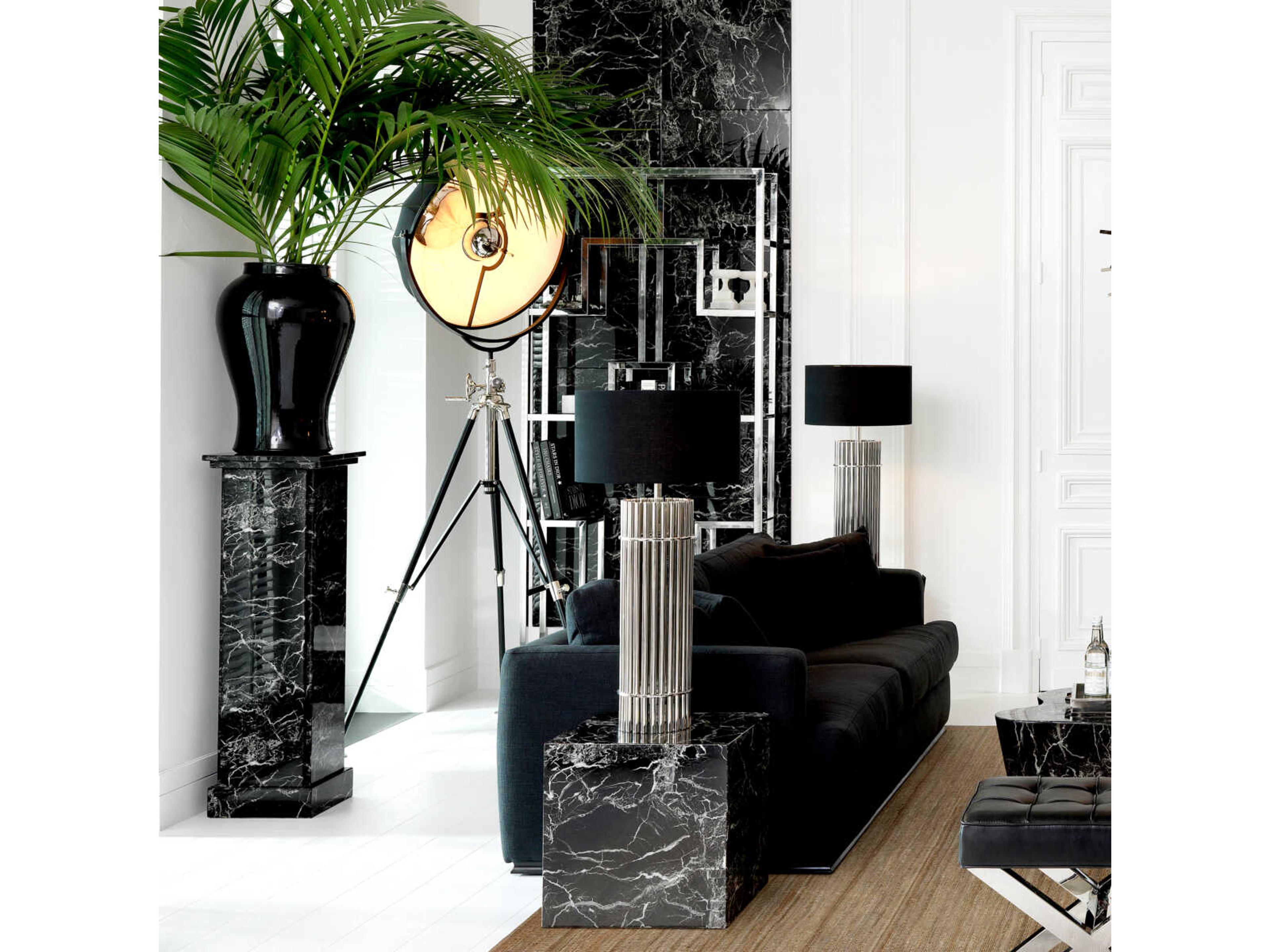 Eichholtz Caselli Black Faux Marble Column
