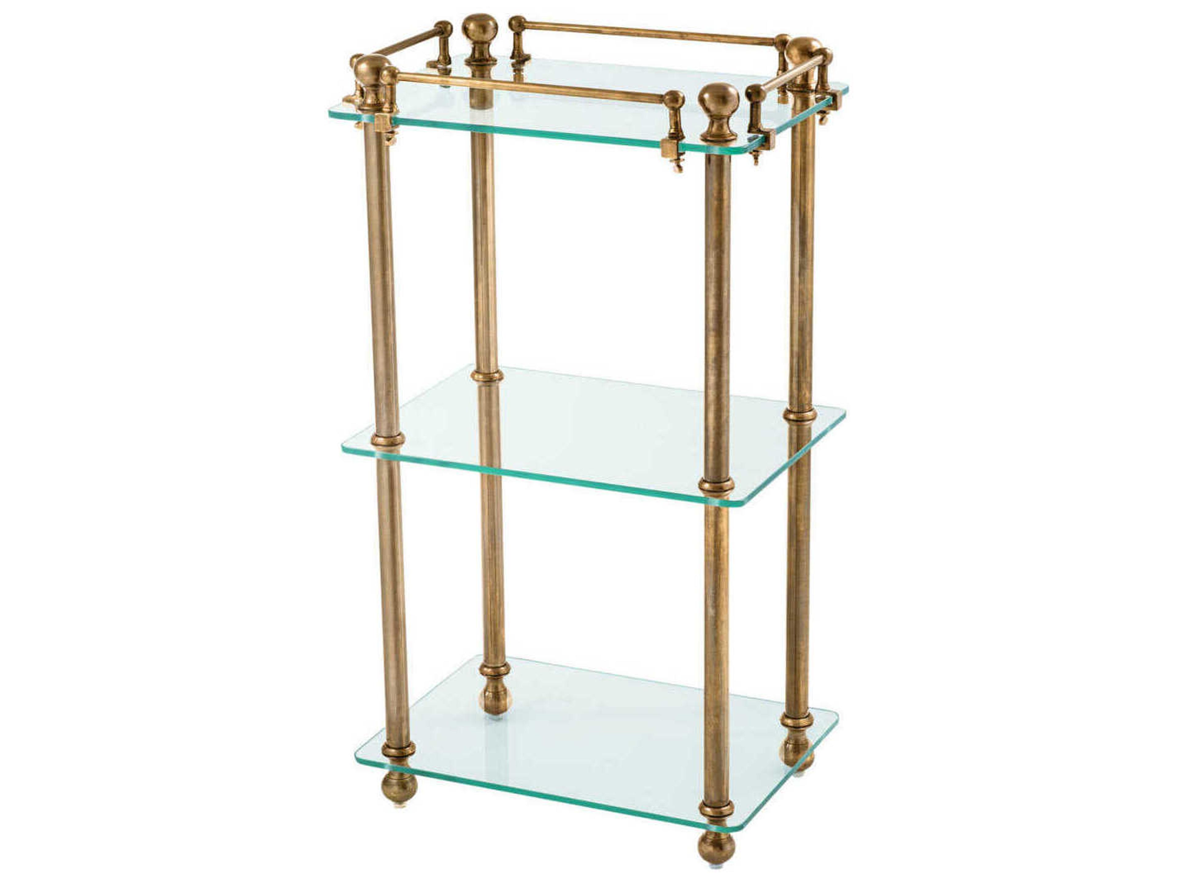 Devon Bathroom Rack Vintage Brass Three-Tier