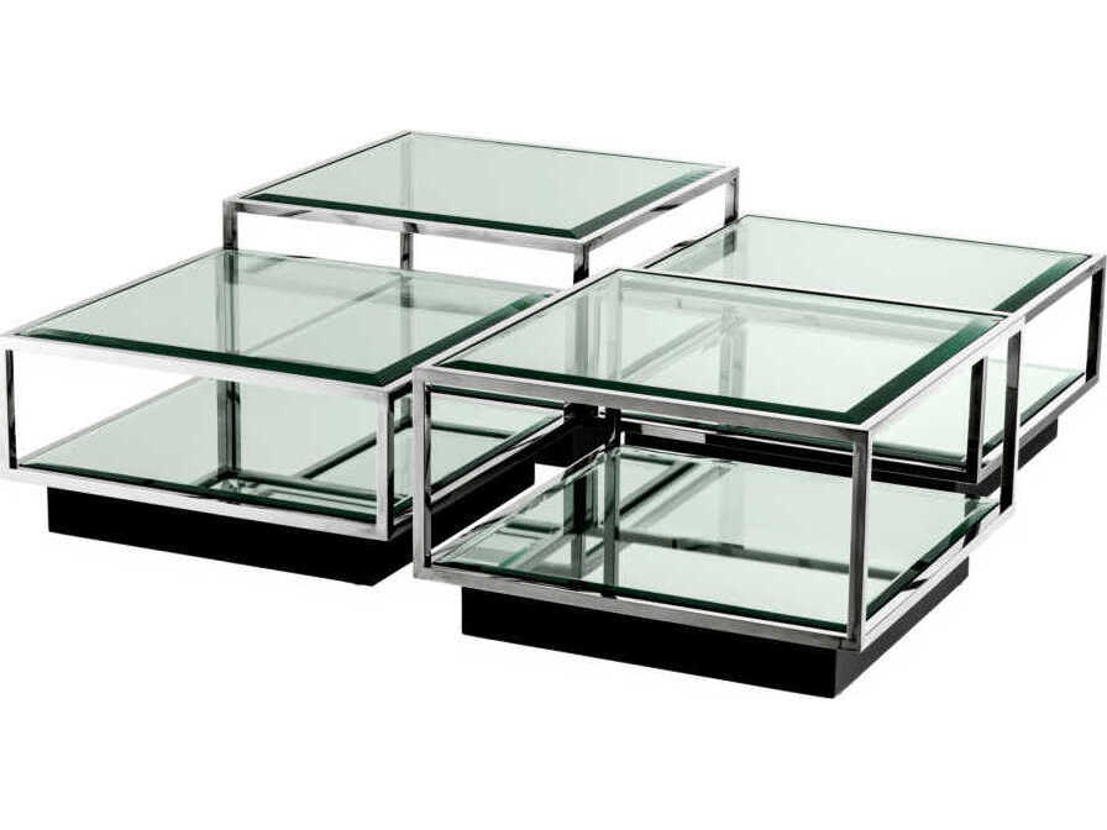 Eichholtz Tortona S/4 Polished Stainless Steel Coffee Table
