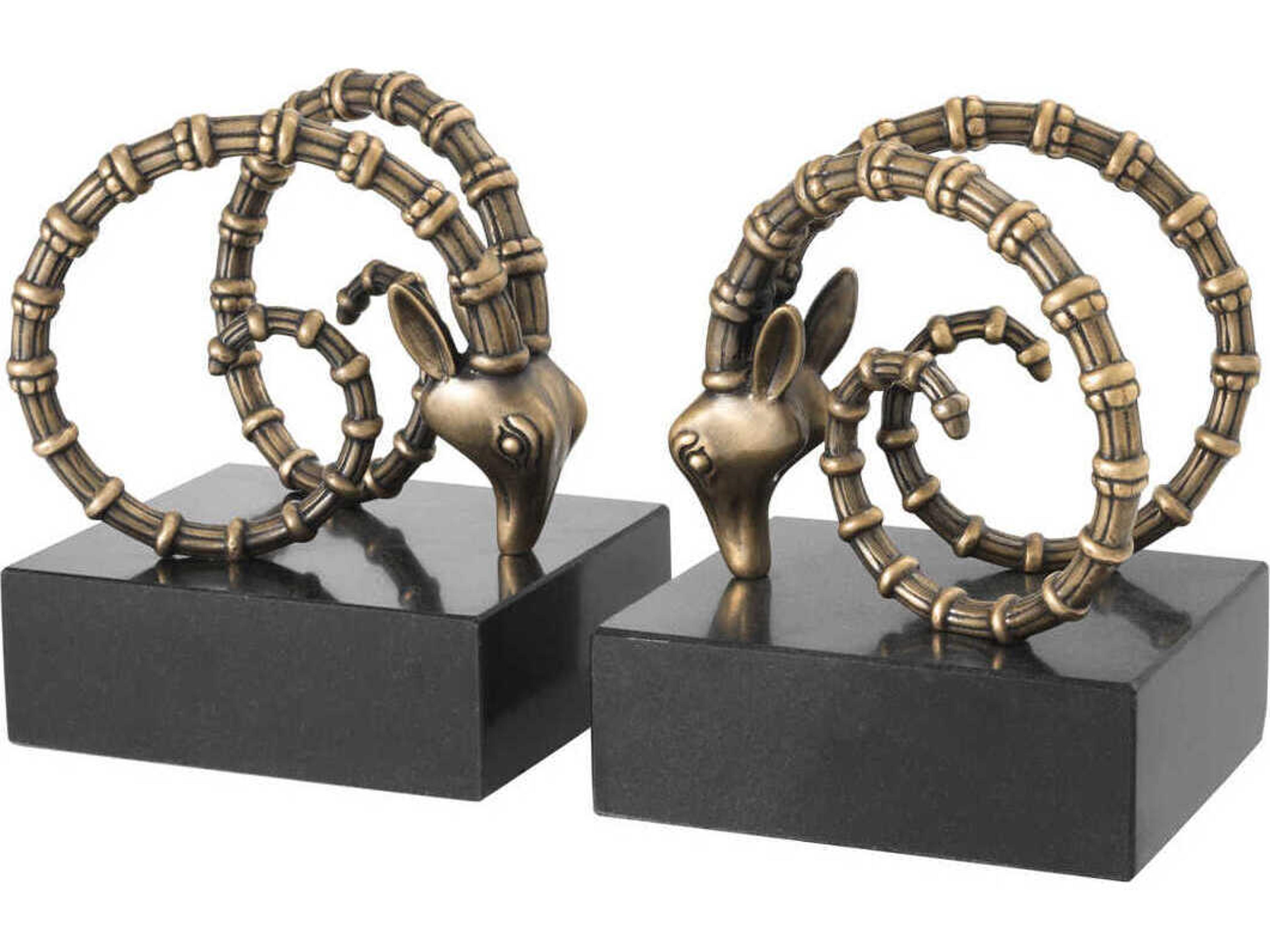 Ibex Vintage Brass Set of 2 Bookend