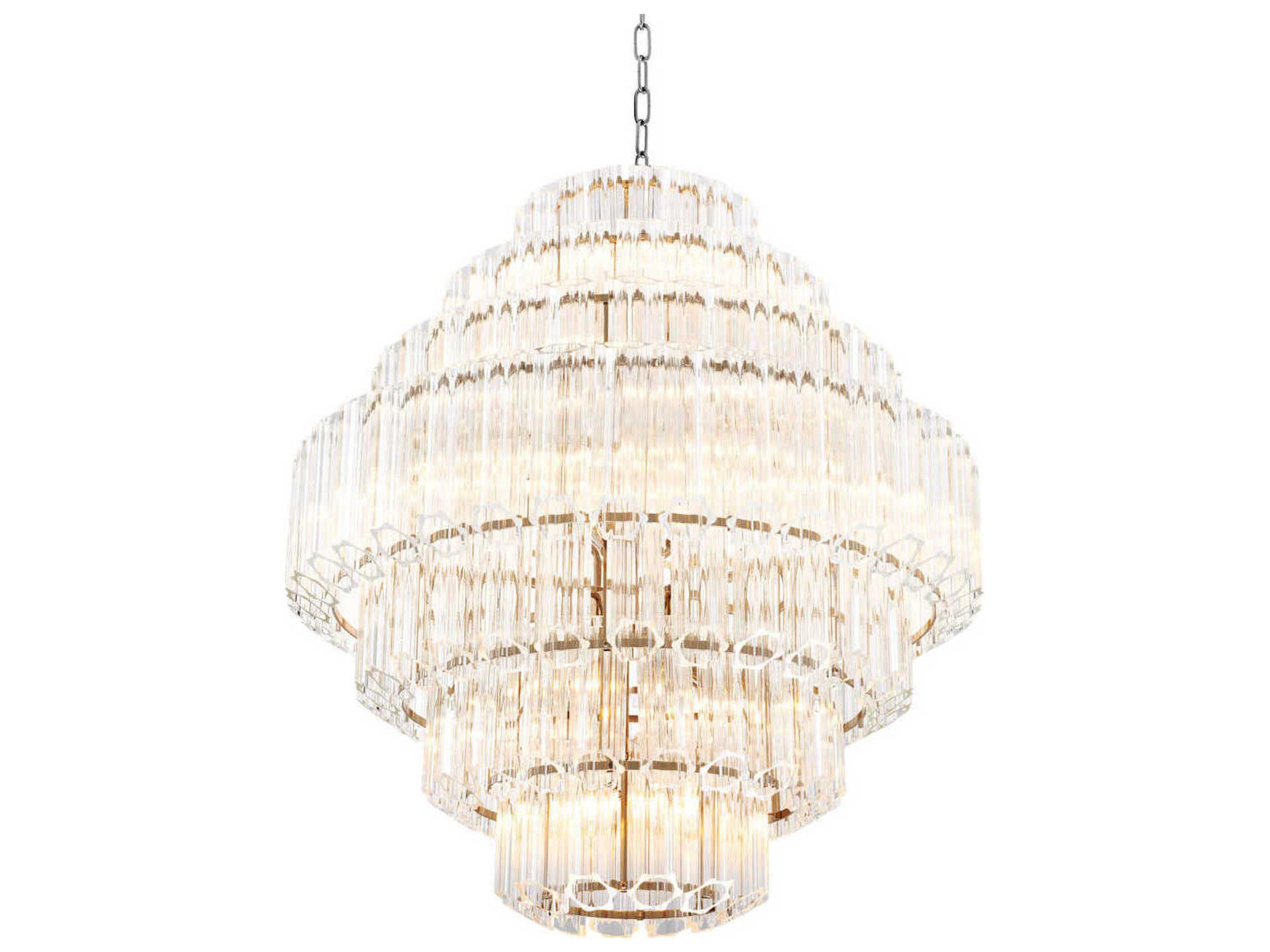 Vittoria L Chandelier Nickel Finish Clear Glass