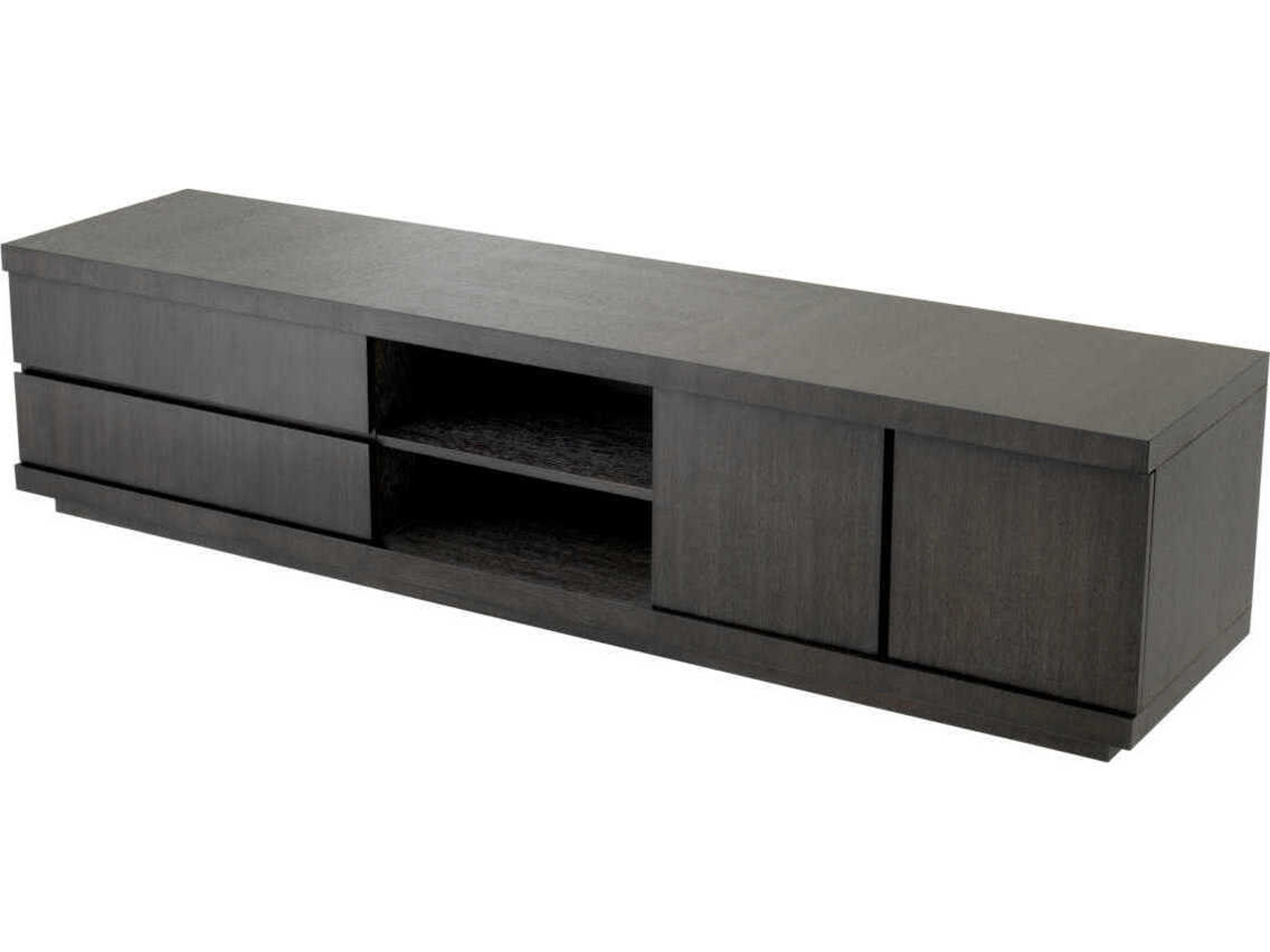 Eichholtz Crosby Charcoal Grey Oak Veneer Tv Cabinet