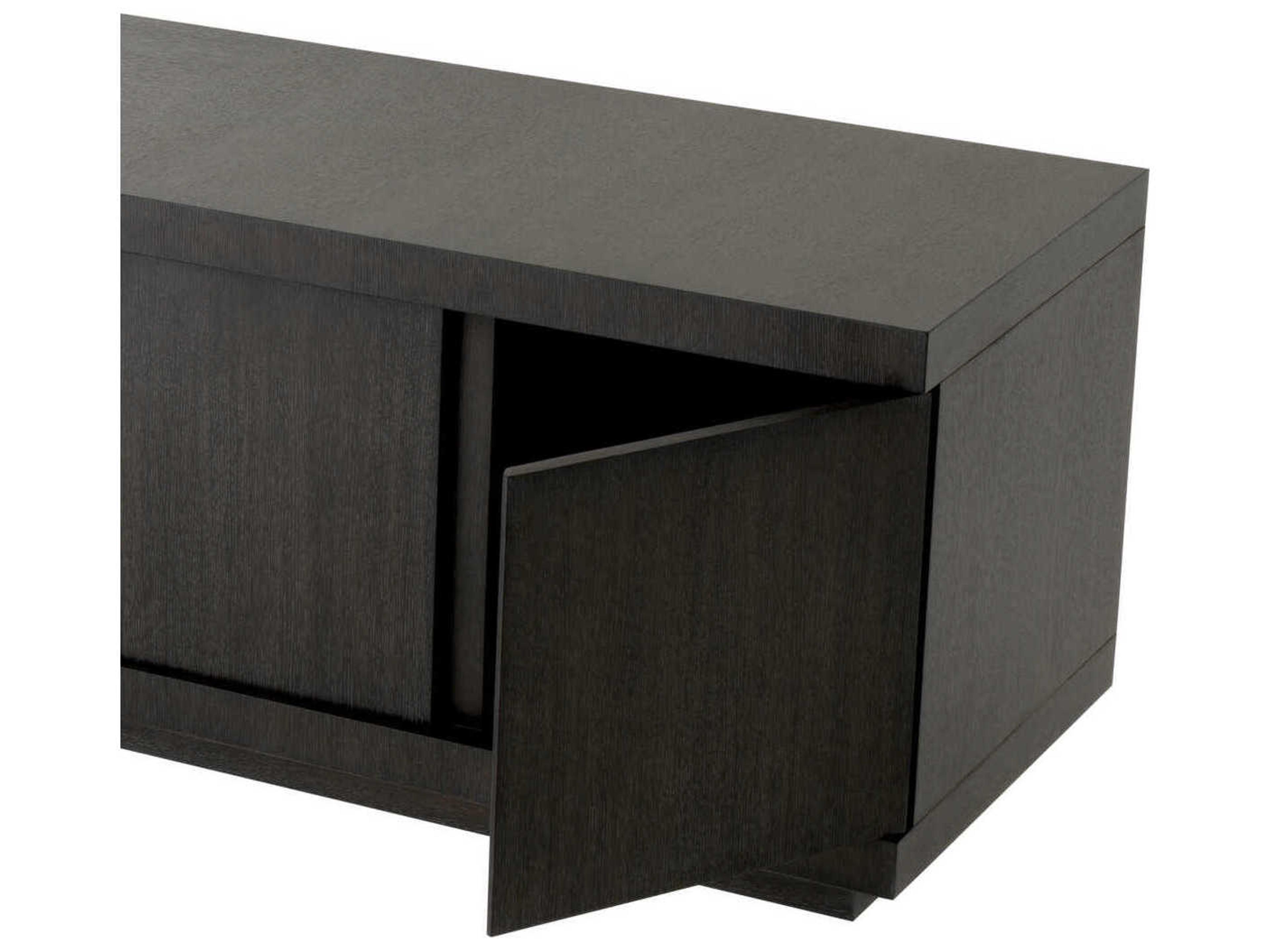 Eichholtz Crosby Charcoal Grey Oak Veneer Tv Cabinet