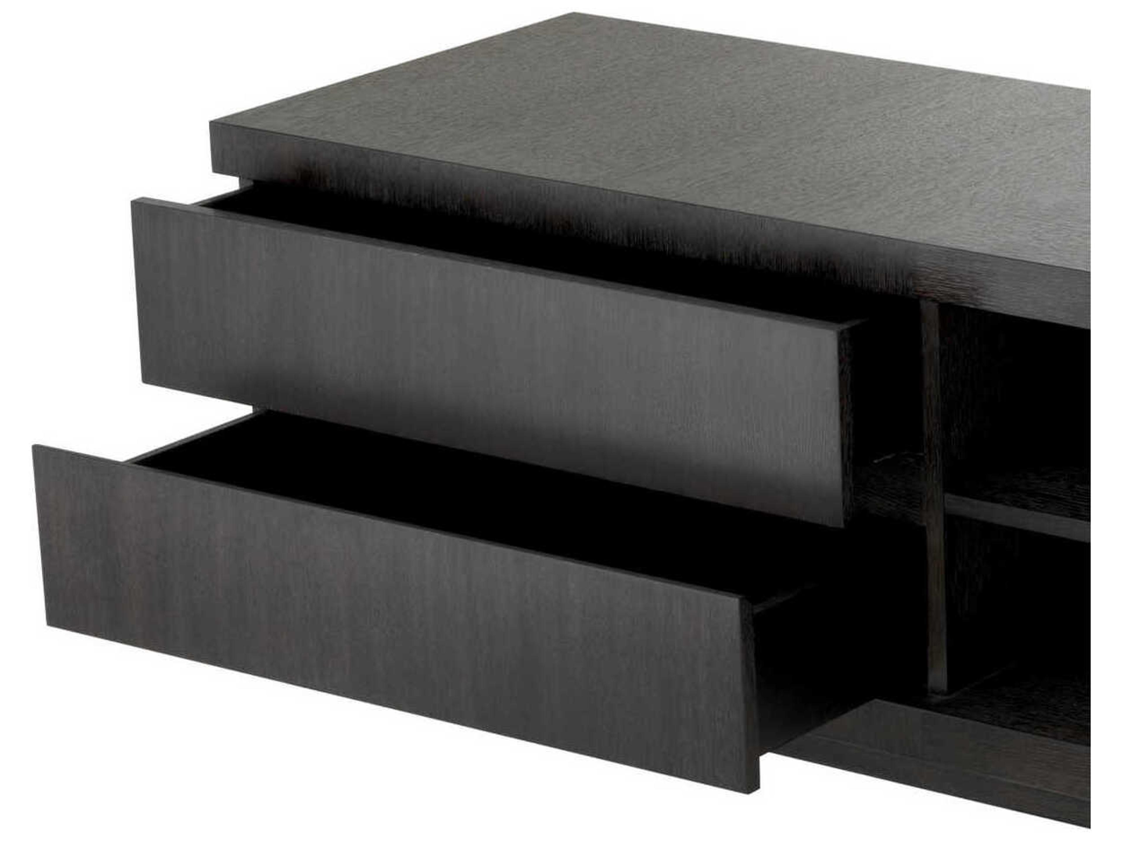 Eichholtz Crosby Charcoal Grey Oak Veneer Tv Cabinet