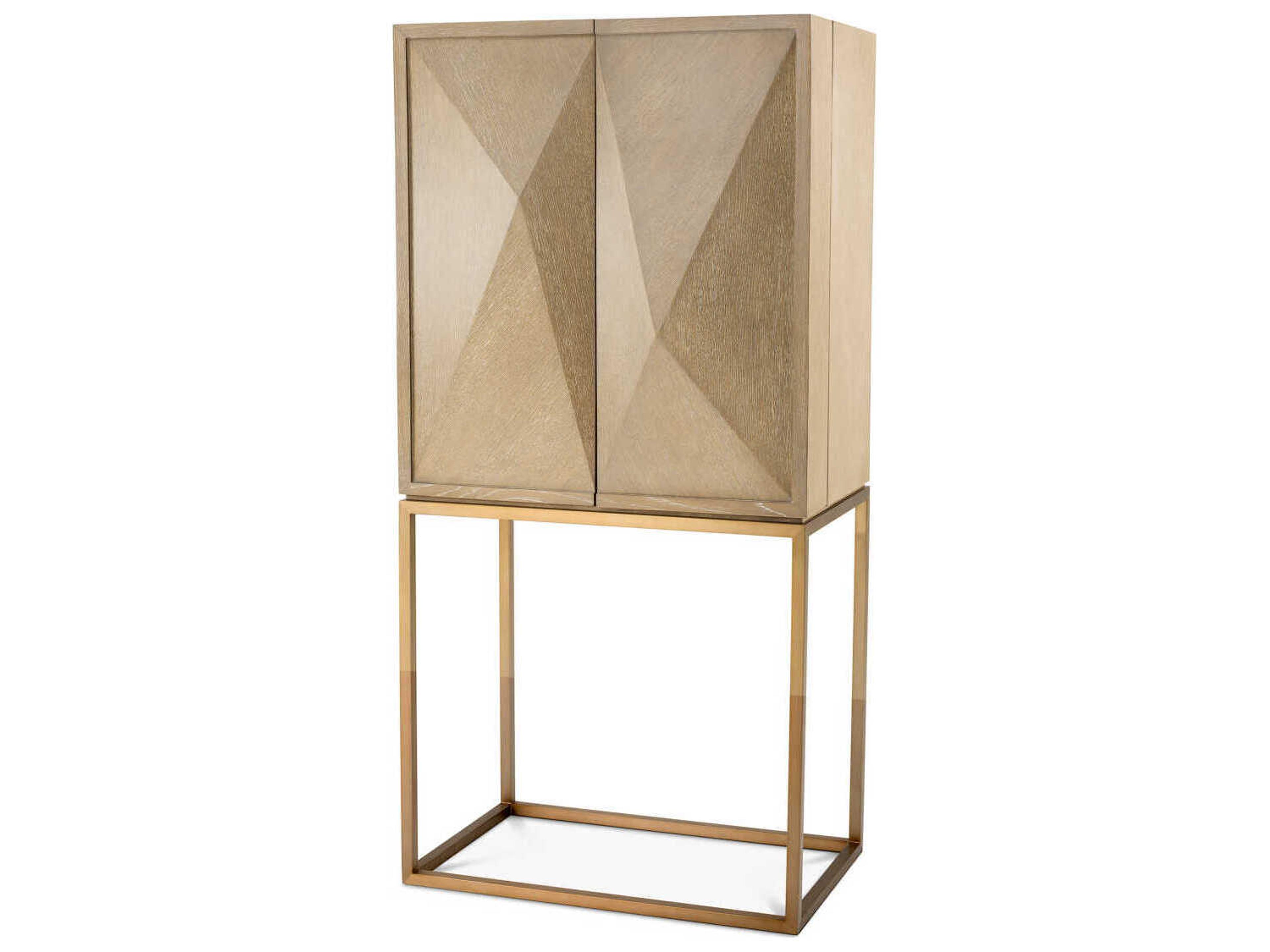 Highland Washed Oak Veneer Bar Cabinet