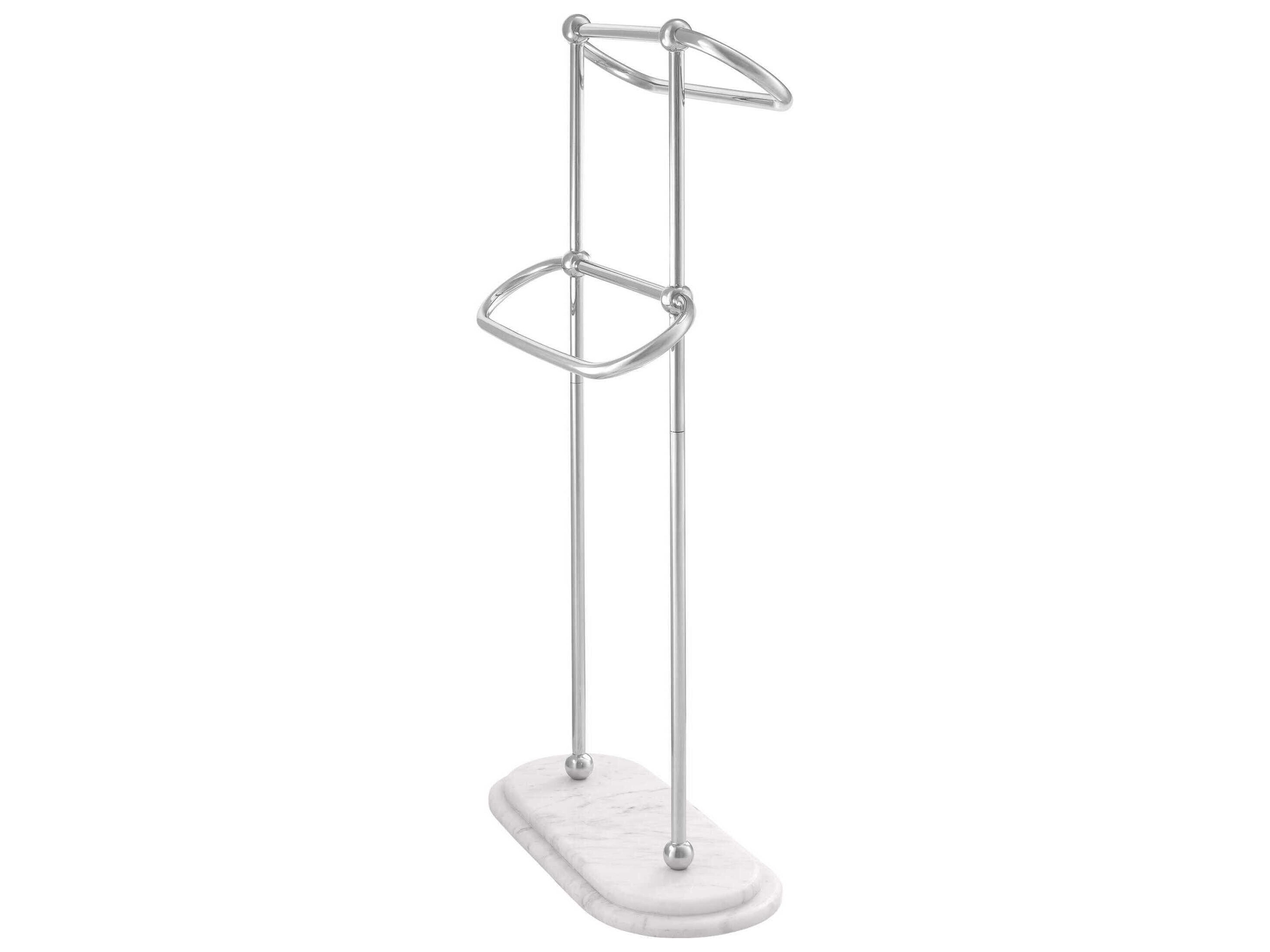 Eichholtz Lowell S Pol Ss White Marble Towel Rack