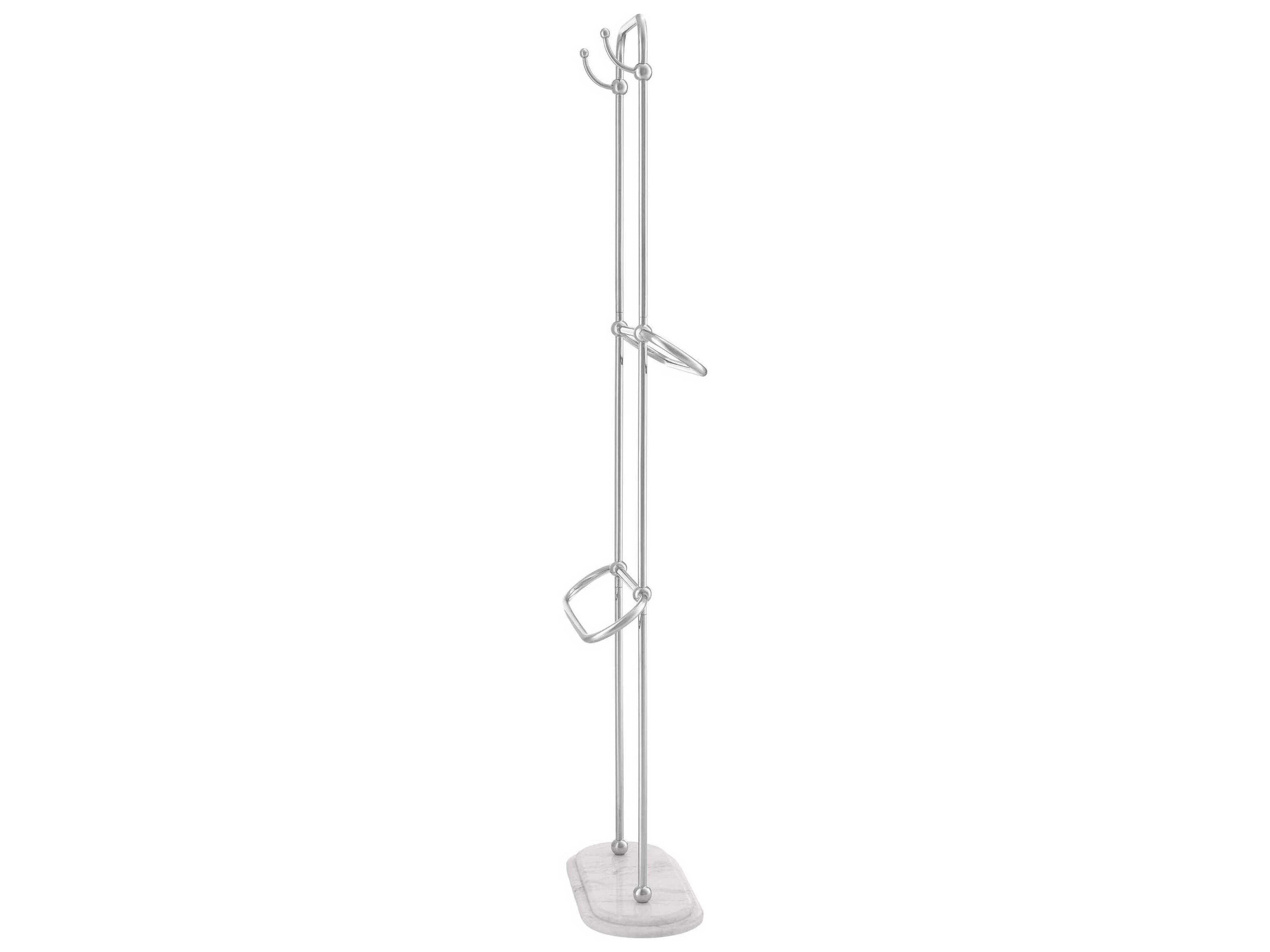 Eichholtz Lowell L Pol Ss White Marble Towel Rack