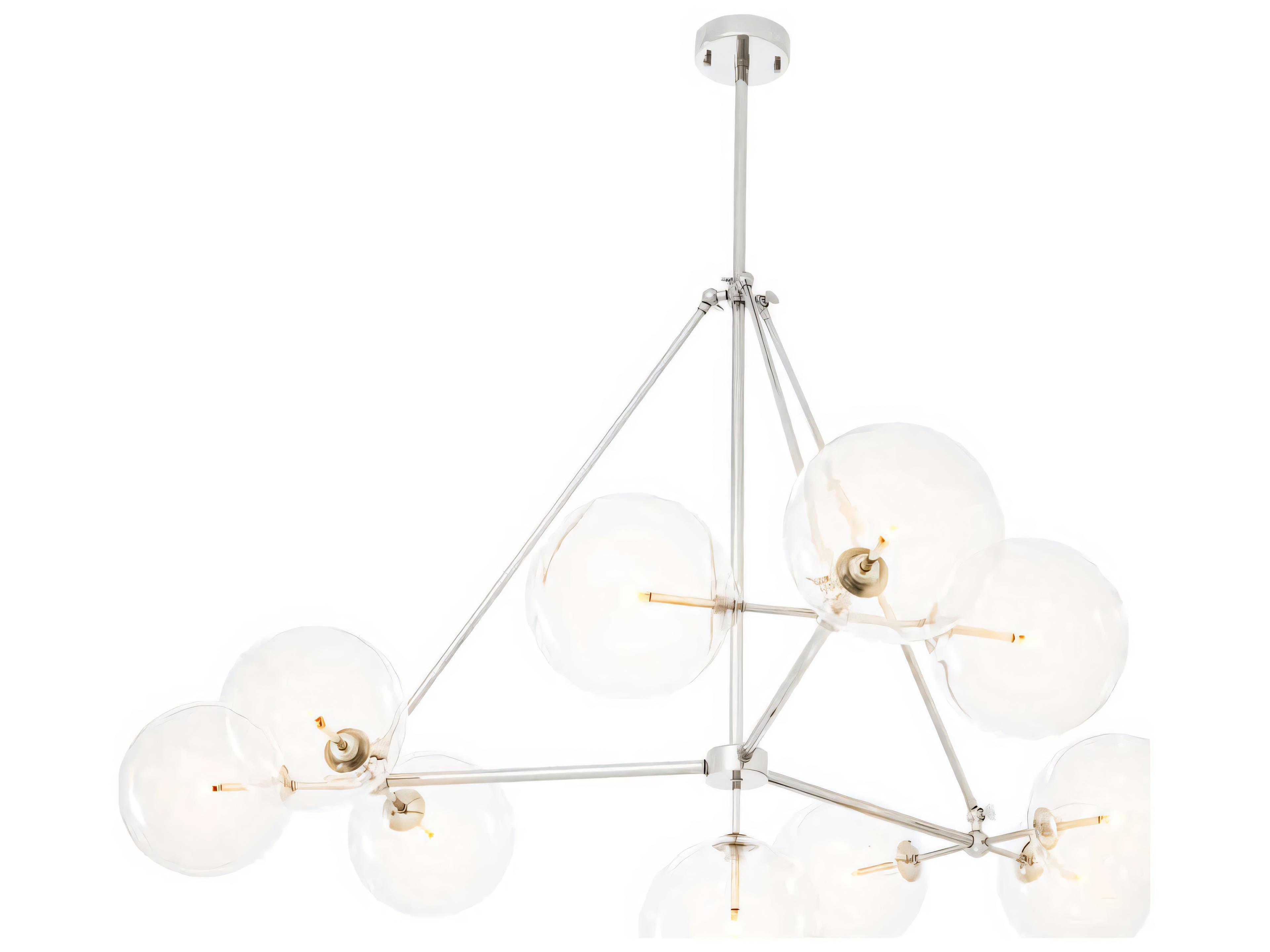 Eichholtz Bermude Nickel Clear Glass Chandelier