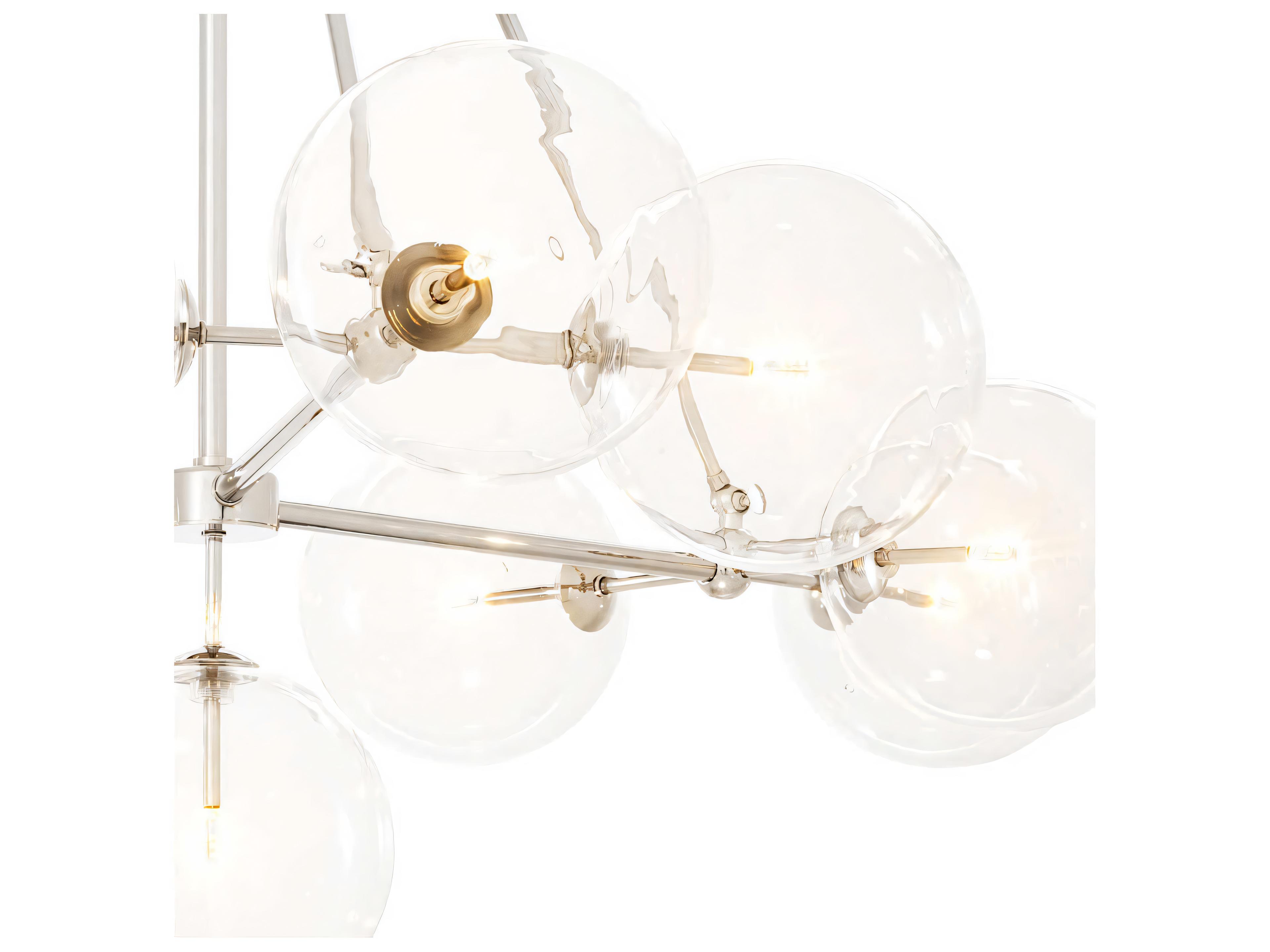 Eichholtz Bermude Nickel Clear Glass Chandelier