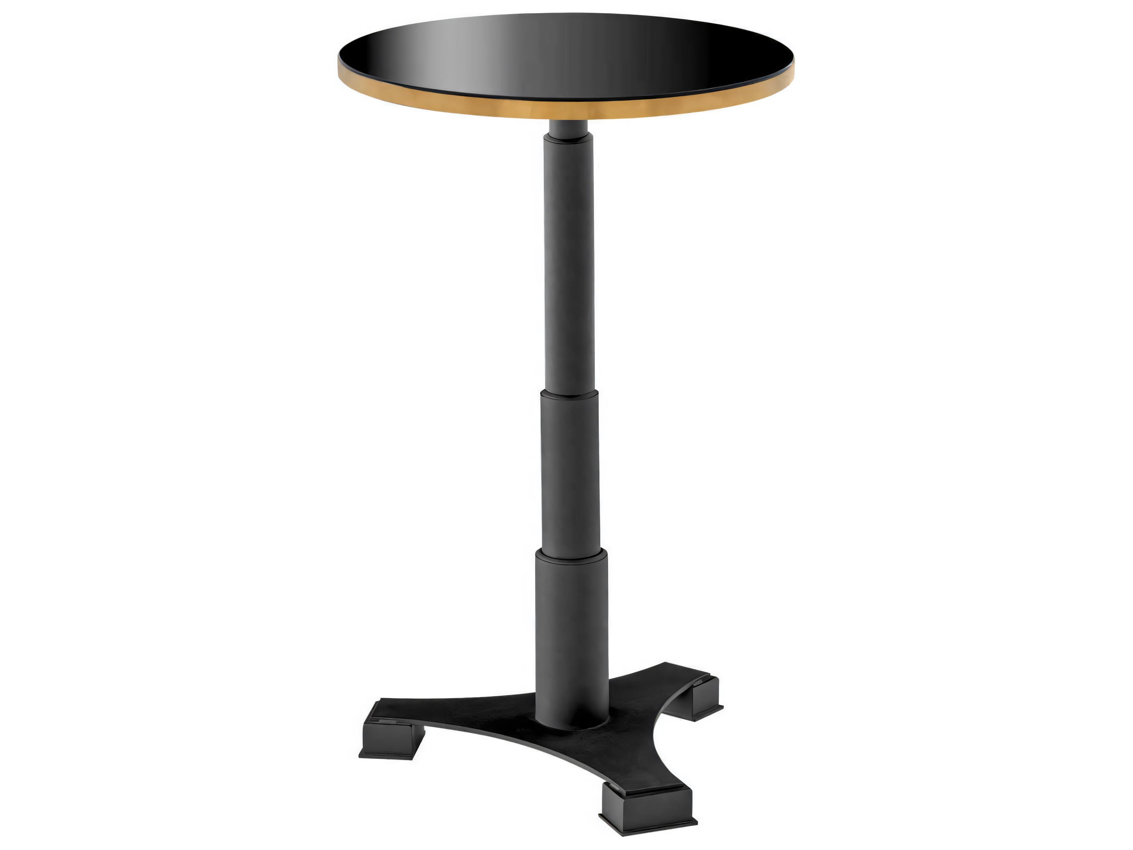 Avoria Bar Table Black and Brass Round
